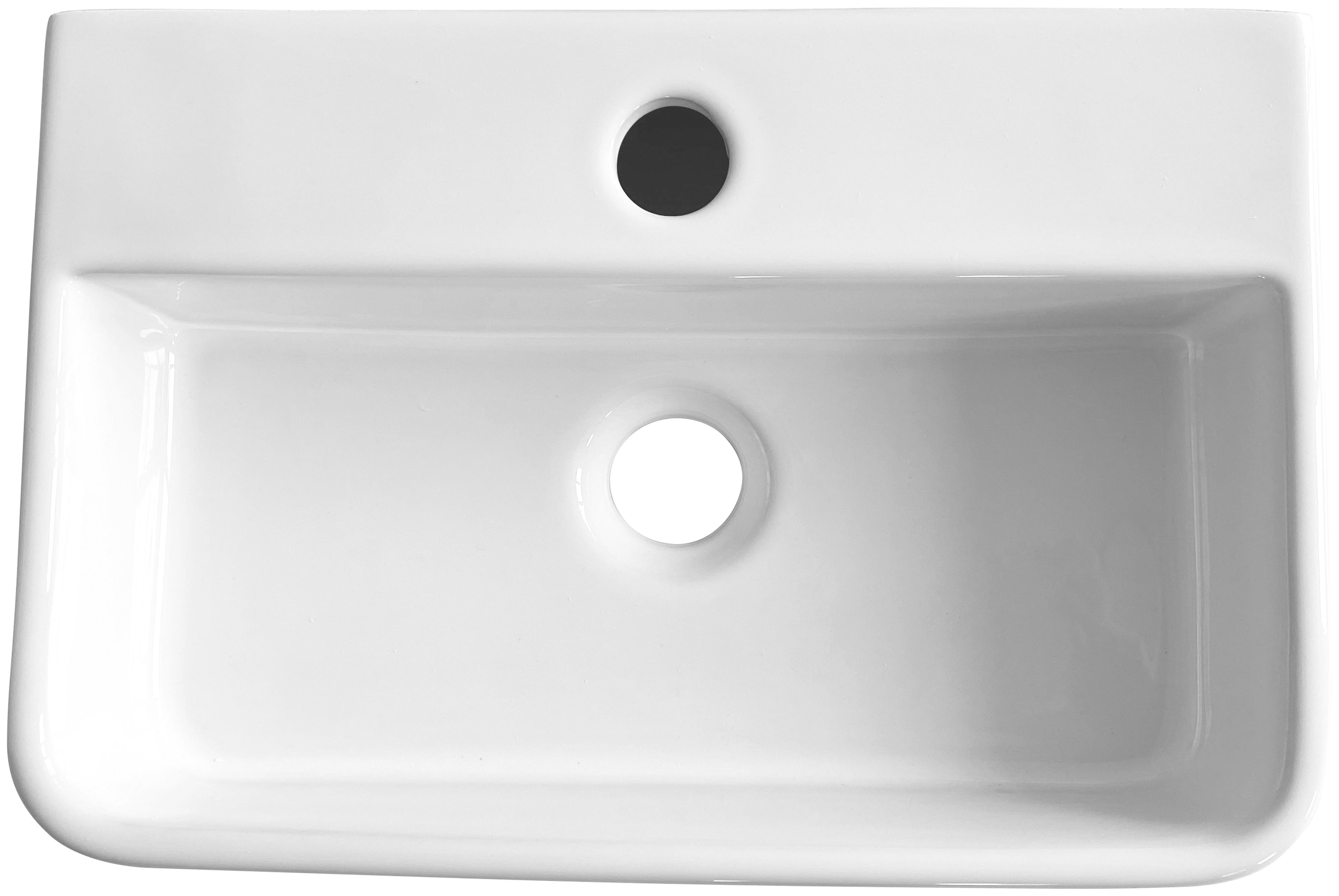 ADOB Aufsatzwaschbecken, als Hänge- oder Aufsatzwaschbecken, eckig, inkl. Siphon & Ablaufventil