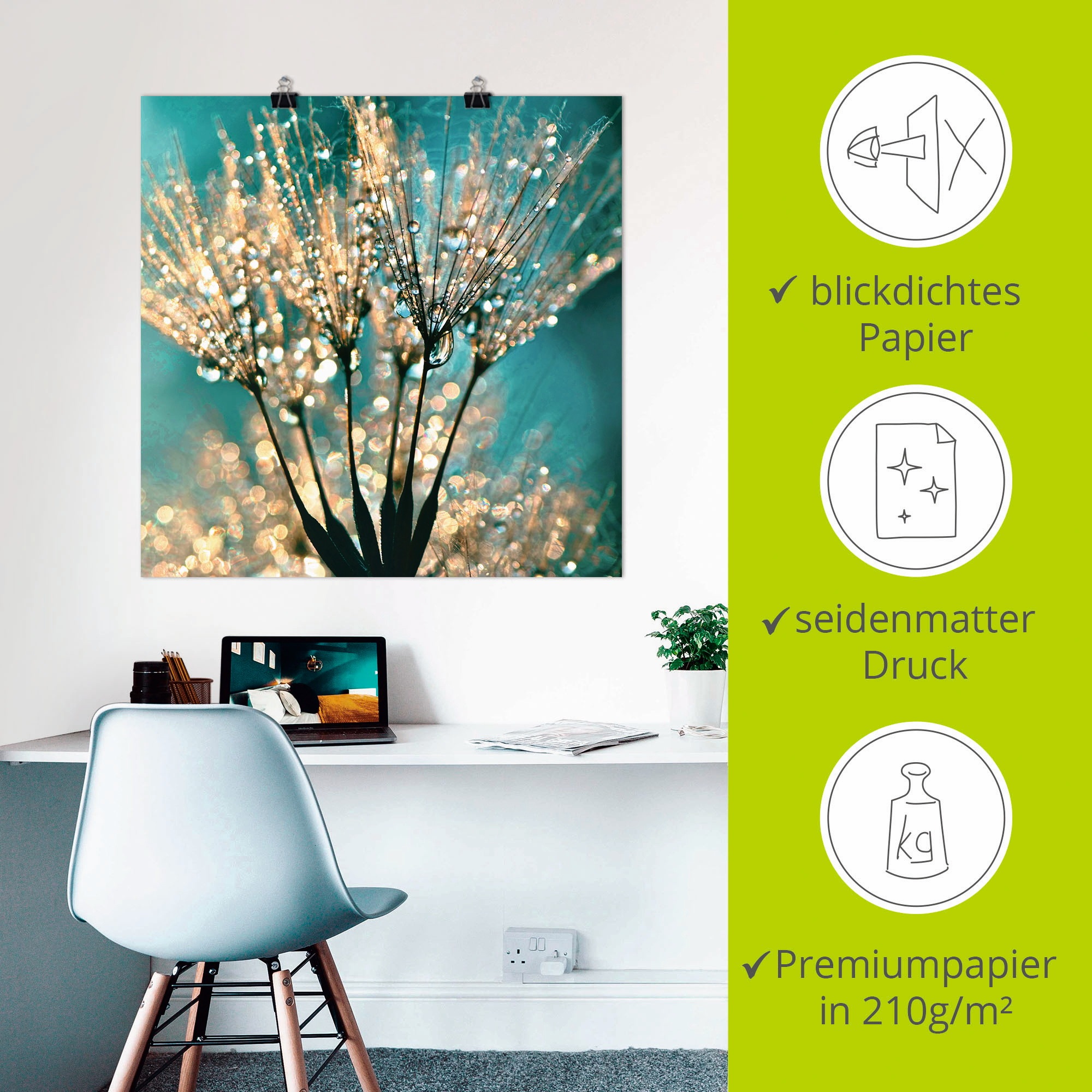 Artland Fresque murale »Pusteblume Schirmchen abstrakt« 1 cuis tlg. als Leinwandbild, Poster in verschied. Grössen