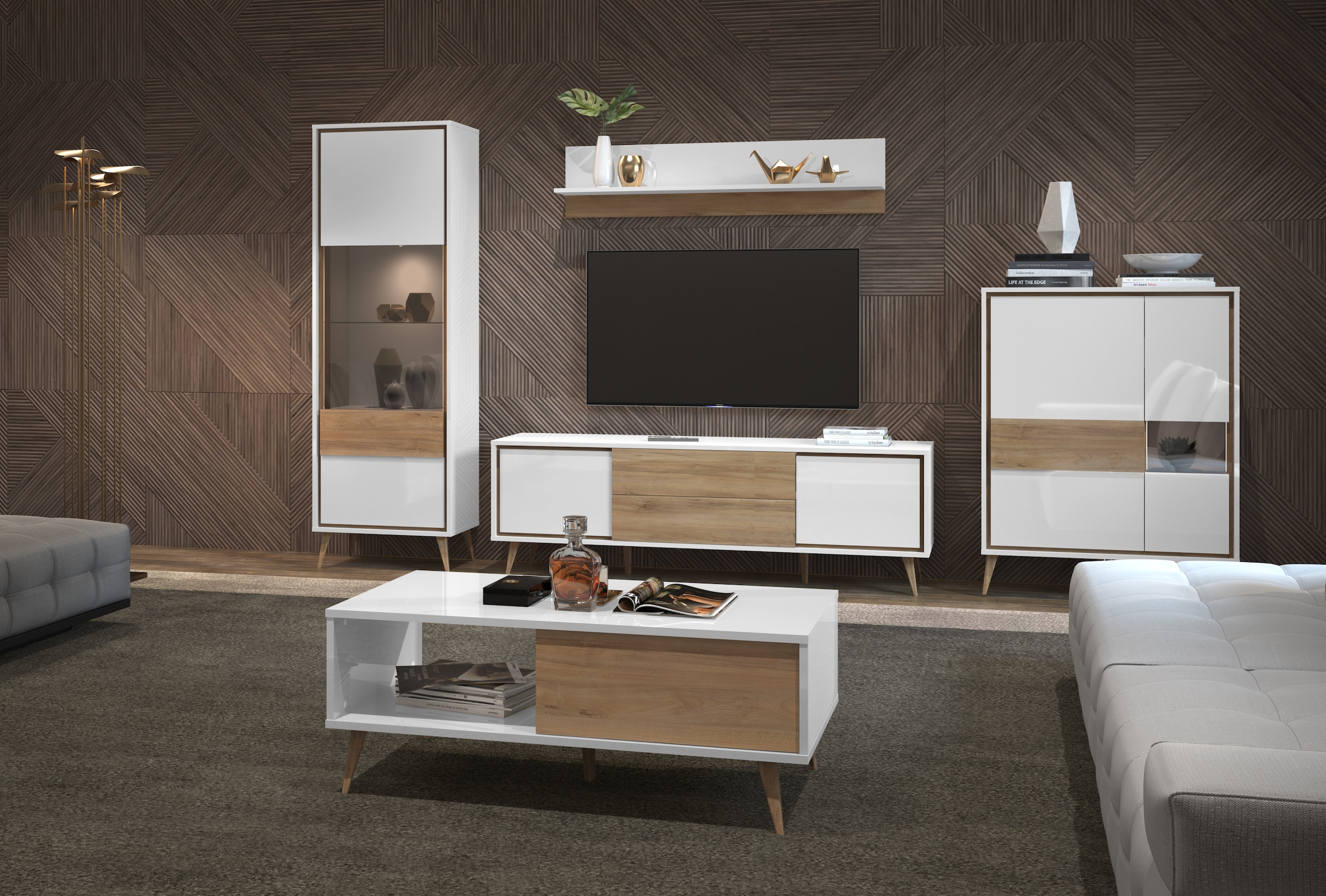 GOODproduct Étagère murale »Vida« (H/L) : 32/140 cm,  laqué UV, résistant aux rayures, très brillant