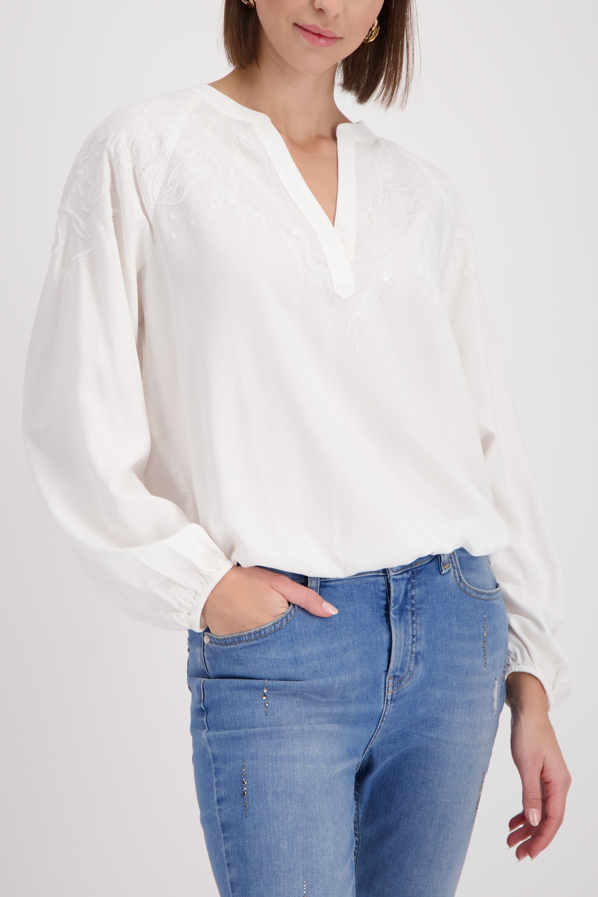 Image of Monari Schlupfbluse "Stickerei" Regular fit mit Stickerei