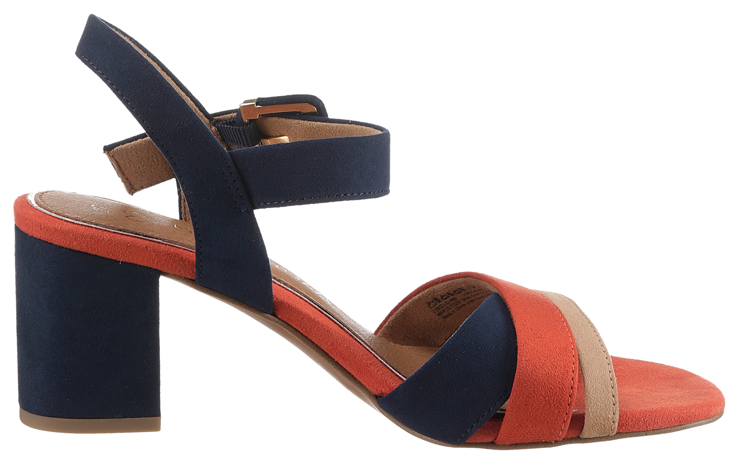MARCO TOZZI Sandalette, Blockabsatz, Sommerschuh, Sandale mit verstellbarem Fesselriemchen