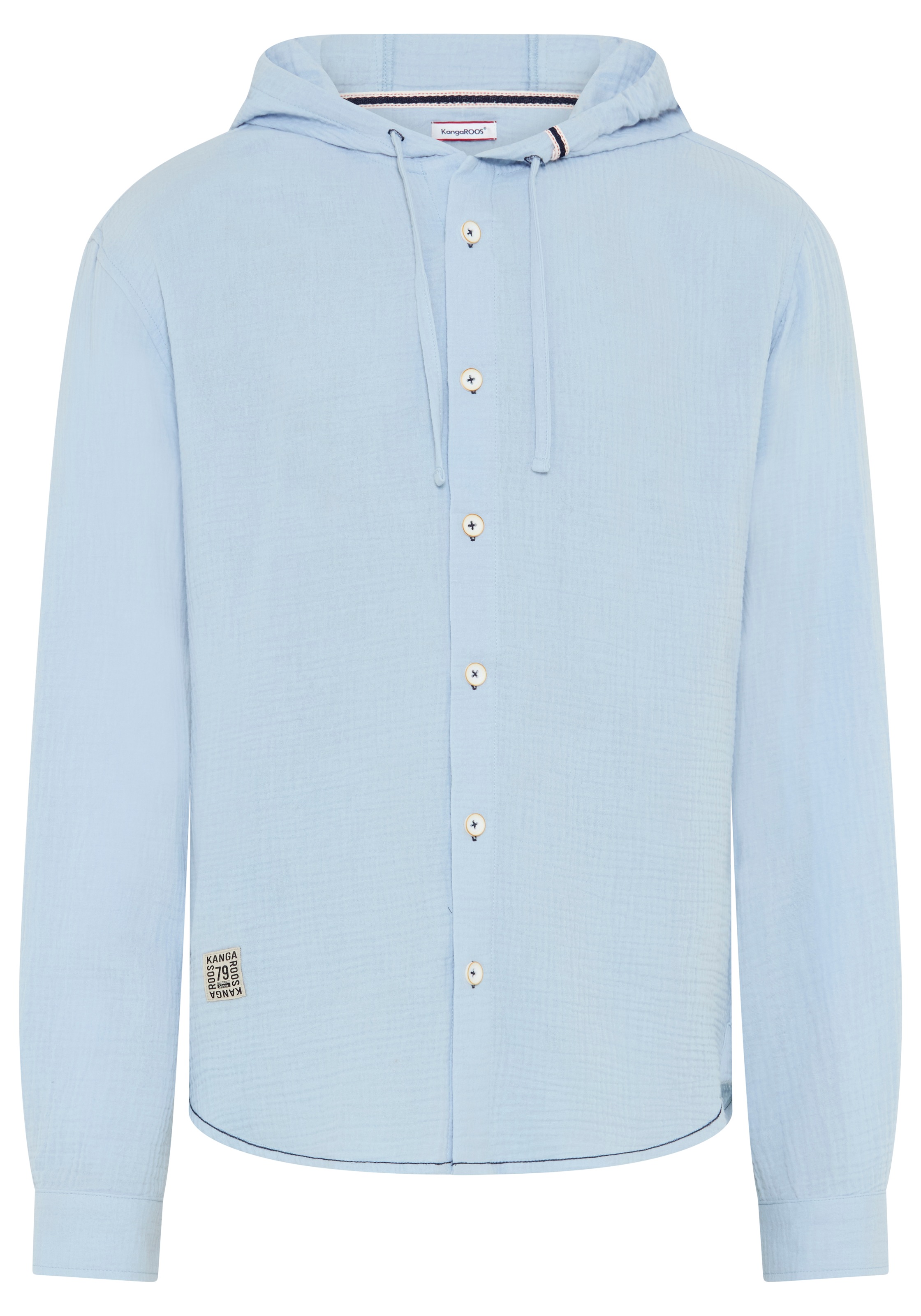 KangaROOS Chemise à capuche Langarm mit Ärmelschlitz, für Casual- und Streetwear, aus Baumwolle