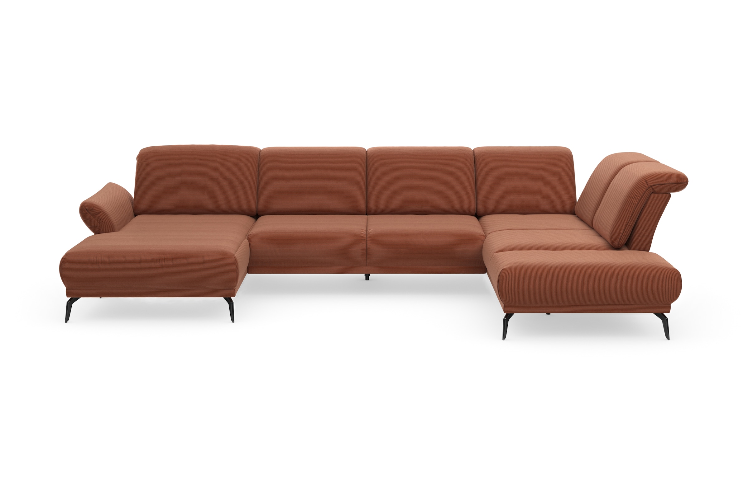 INOSIGN Wohnlandschaft »Coco U-Form«, Sitztiefen-, Arm- und Kopfteilverstellung, Cord-Bezug, Fusshöhe 15 cm