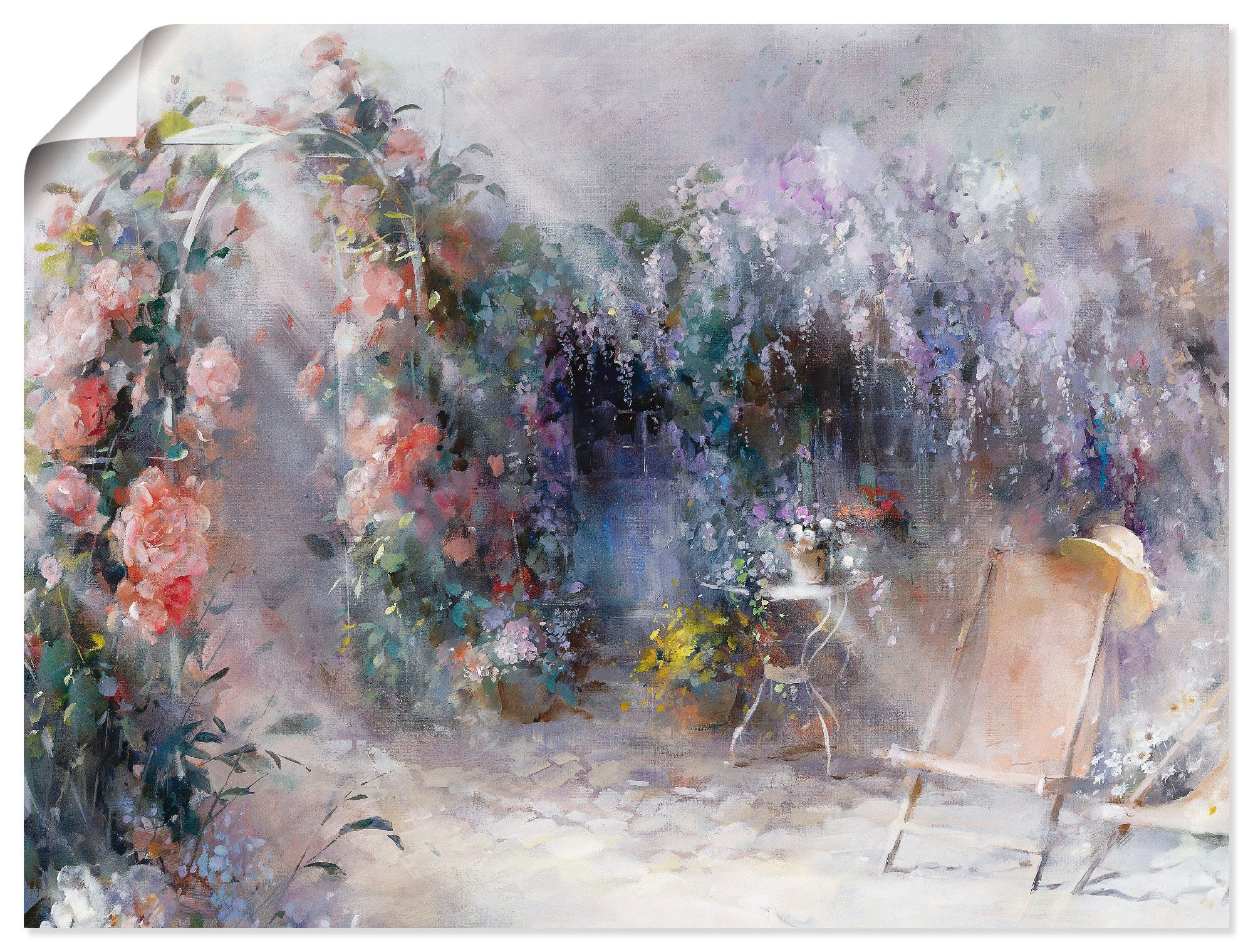 Image of Artland Wandbild "Rosen und Flieder" Garten 1 Stk. tlg. als Leinwandbild, Poster in verschied. Grössen