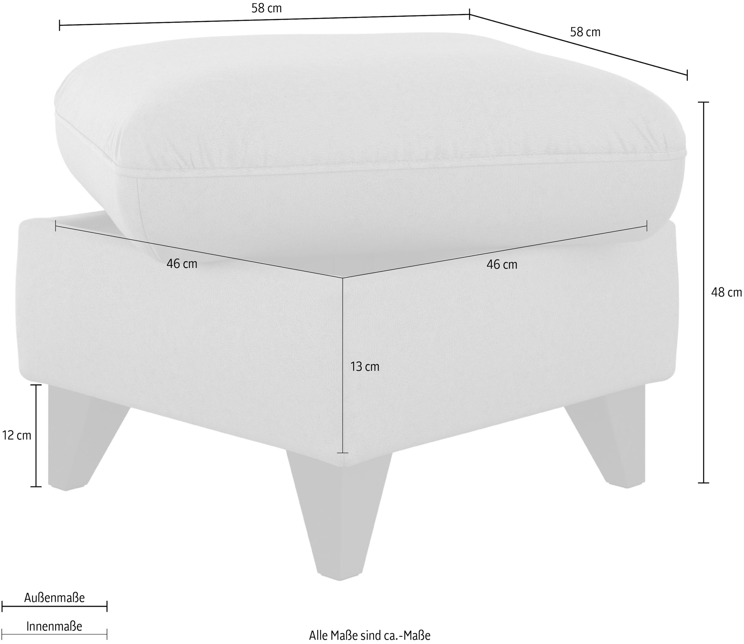 sit&more Stauraumhocker »Mellum«, mit Stauraum und wengefarbenen Holzfüssen