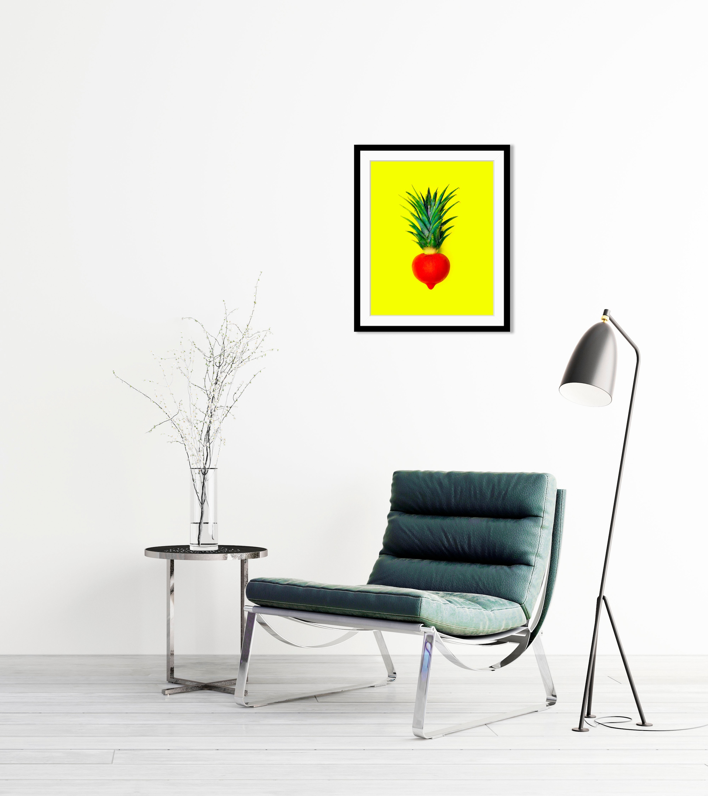Image of queence Bild "Tristan" Essen Figuren Kunst Lebensmittel Obst Obst Bilder 1 Stk. tlg. HD Premium Poster-Druck inkl. Holzrahmen
