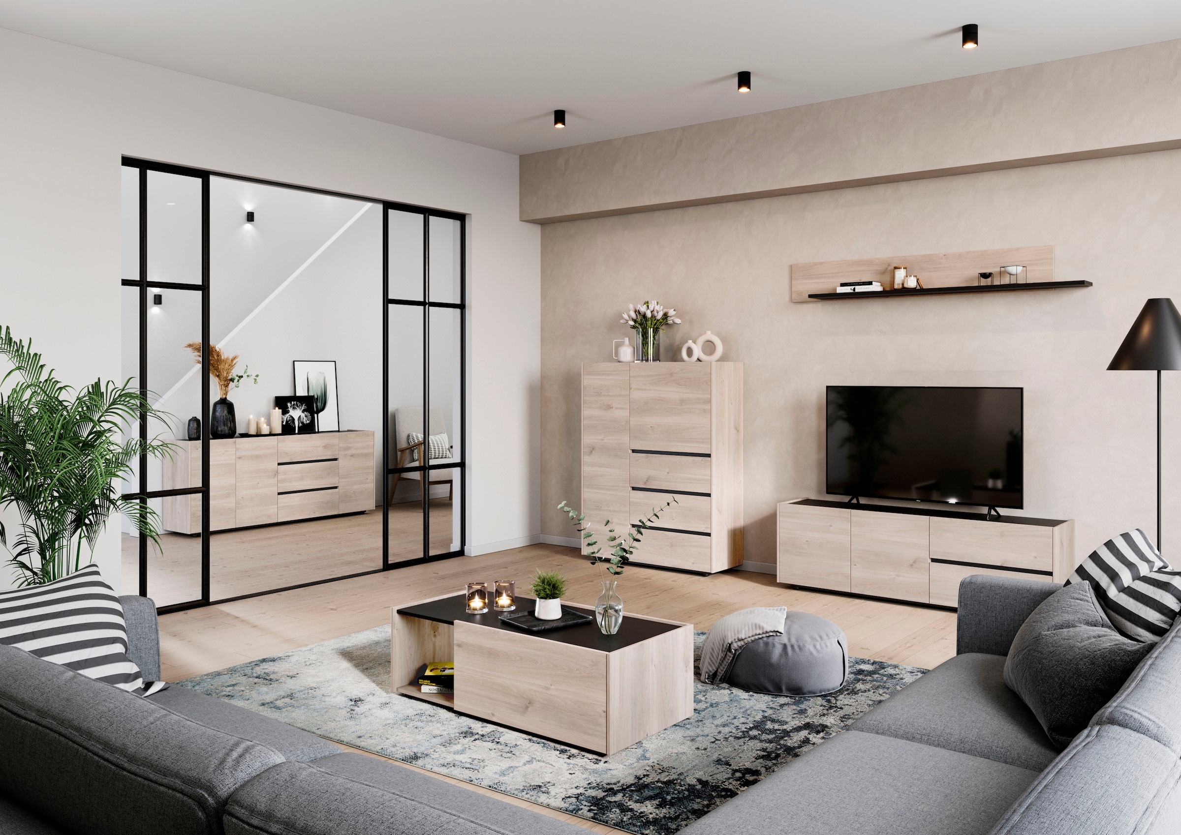 GERMANIA Lowboard »Cantoria«, Türen mit Soft close-Funktion, griffloses Design