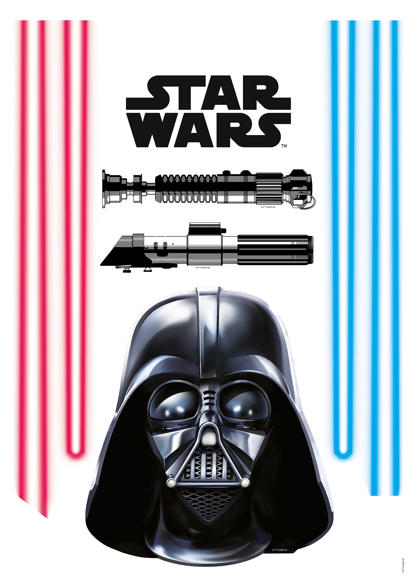 Image of Komar Wandtattoo "Star Wars Darth Vader and Lightsaber - Grösse 50 x 70 cm" selbstklebend, Wandsticker, Kinderzimmer