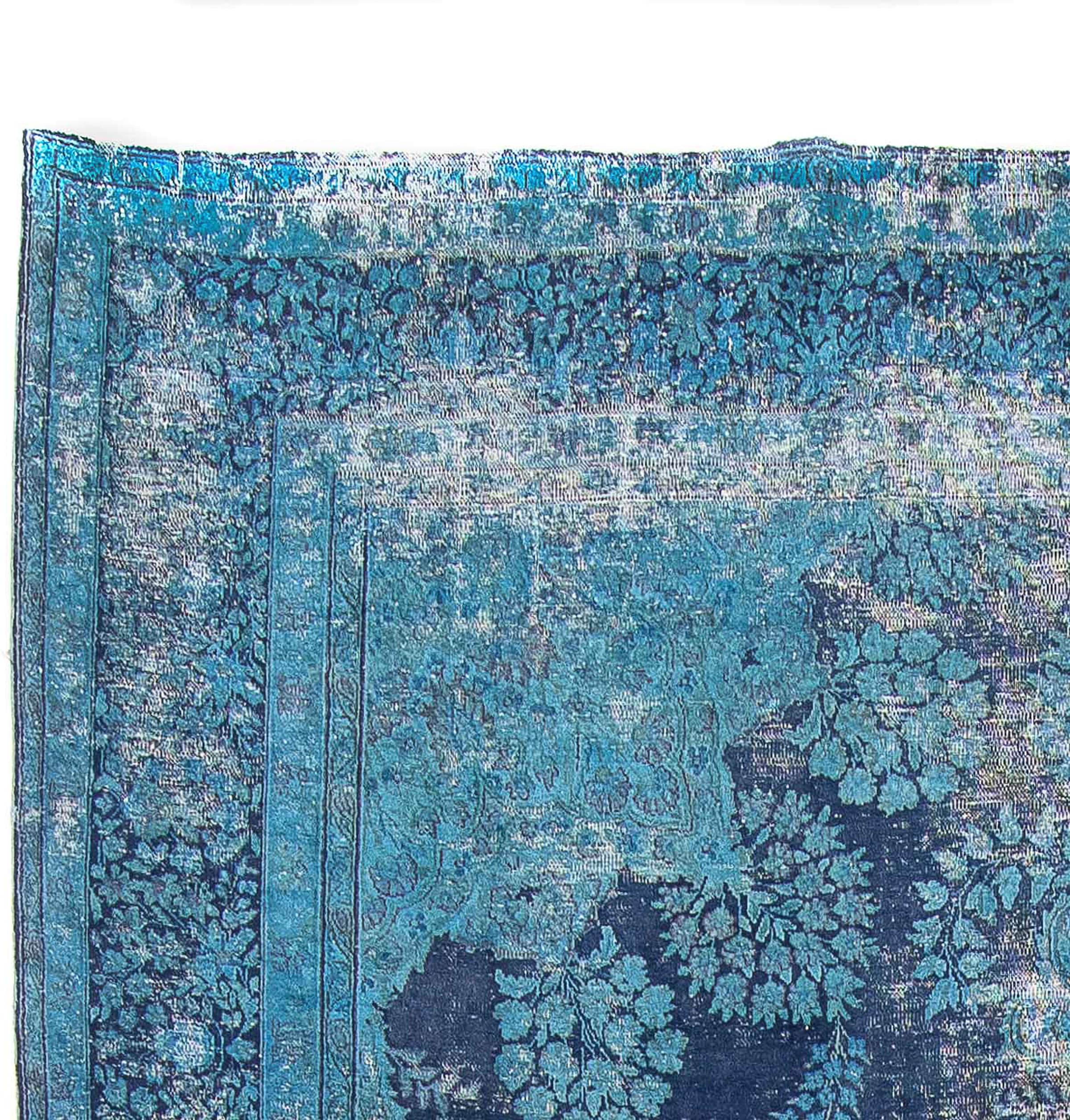 morgenland Teppich »Vintage - 333 x 258 cm - blau«, rechteckig, Wohnzimmer, Handgeknüpft, Einzelstück mit Zertifikat