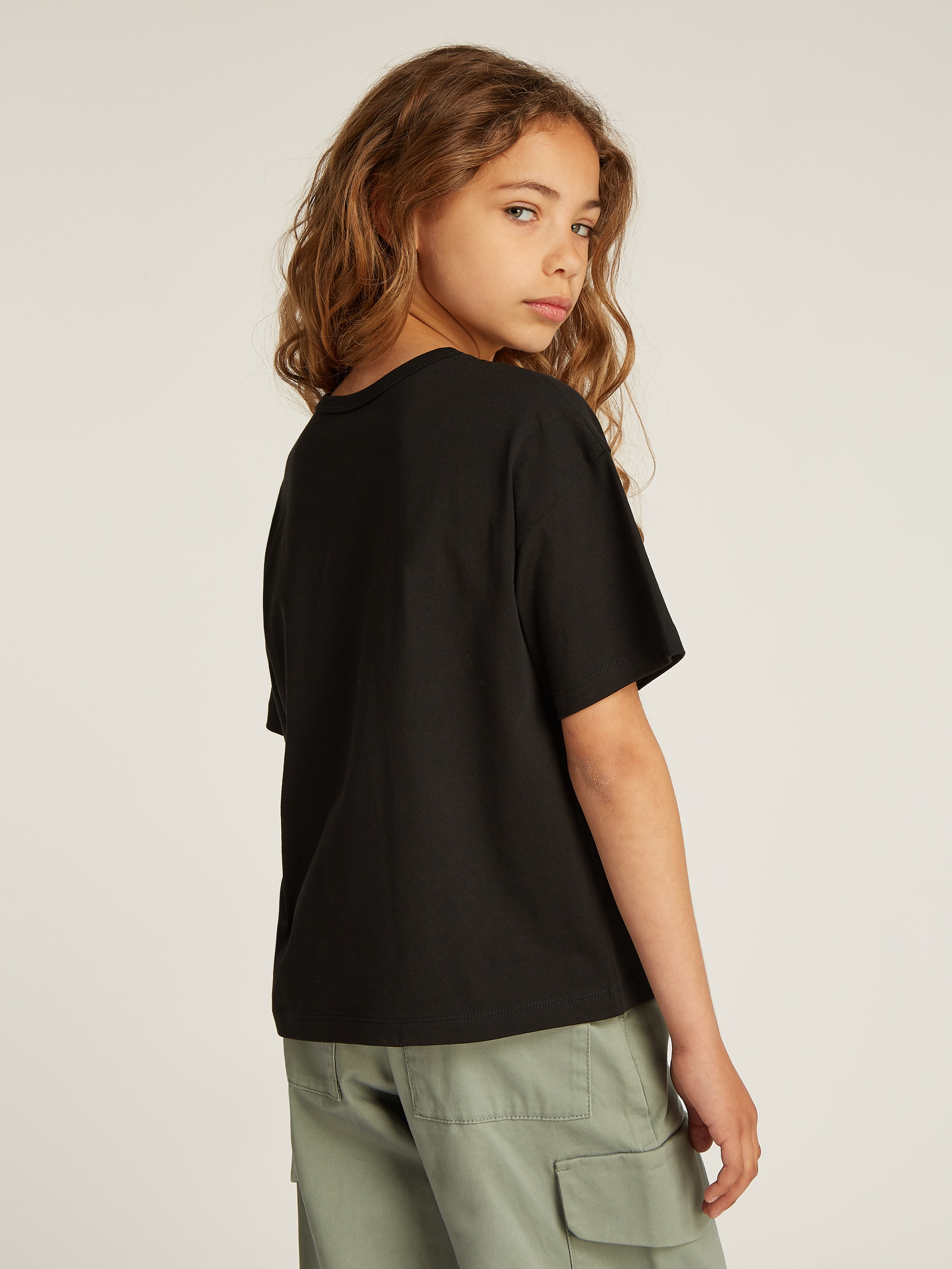 Calvin Klein Jeans Rundhalsshirt »MONOLOGO GLITTER SS T-SHIRT«, für Kinder bis 16 Jahre mit Logoschriftzug