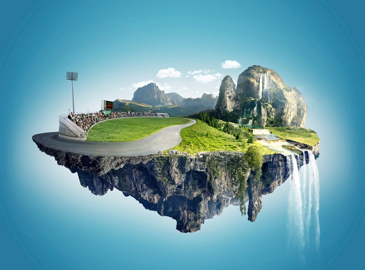 Papermoon Fototapete »Surreale Himmelsinsel«