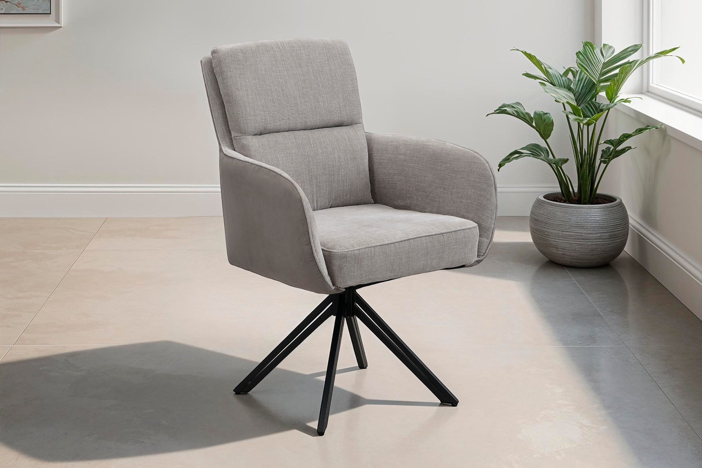 byLIVING Chaise de salle à manger »Tino« (Ensemble) 2 cuisPivotant à 360 degrés avec rembourrage à ressorts, housses de qualité