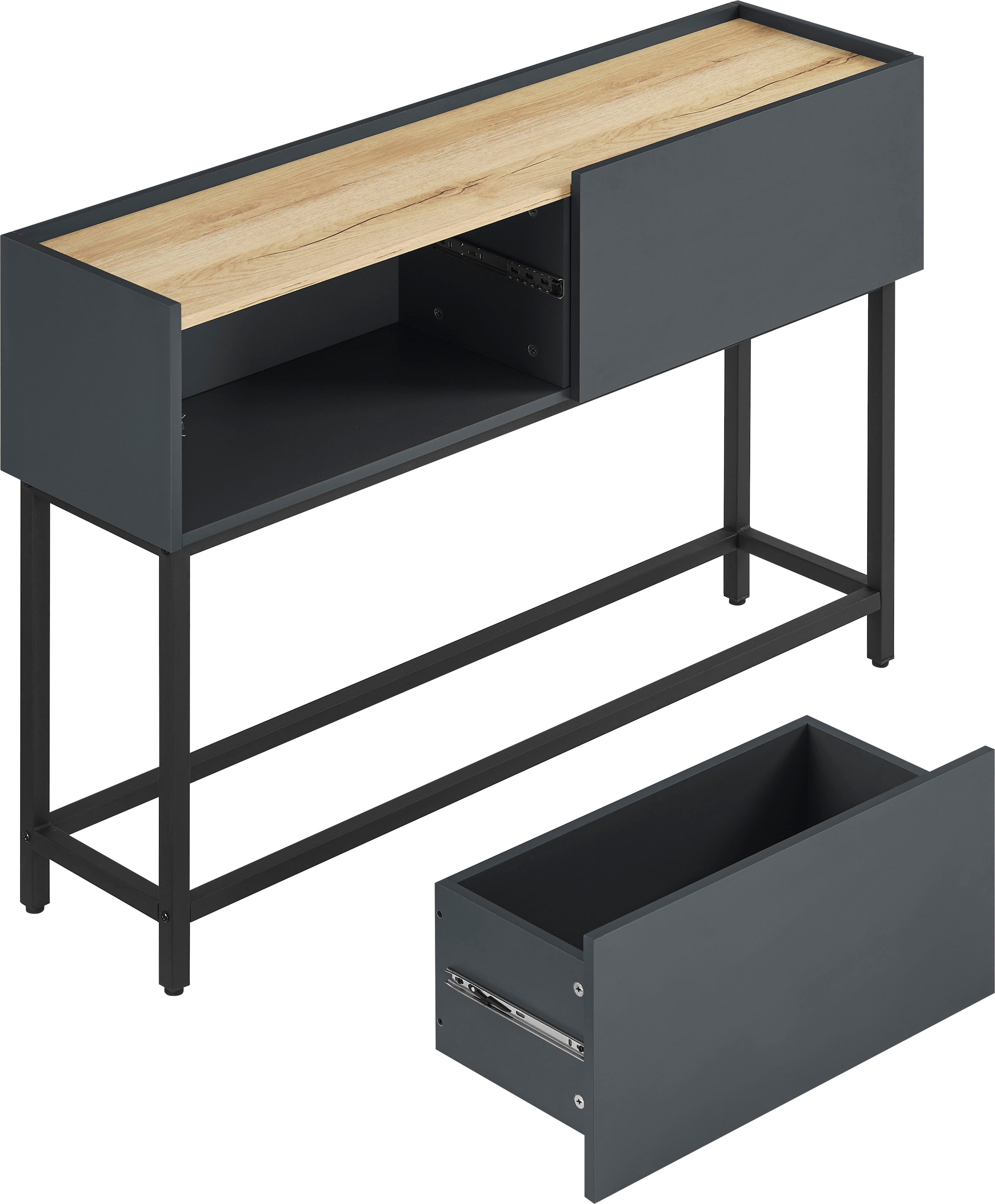 GOODproduct Table console »Azly« pflegeleichte Melaminoberfläche, Metallgestell, Breite 120 cm
