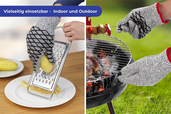 Maximex Grillhandschuhe »2in1«, (Set, 2 tlg.), Hitze-& Schneideschutz für Damen