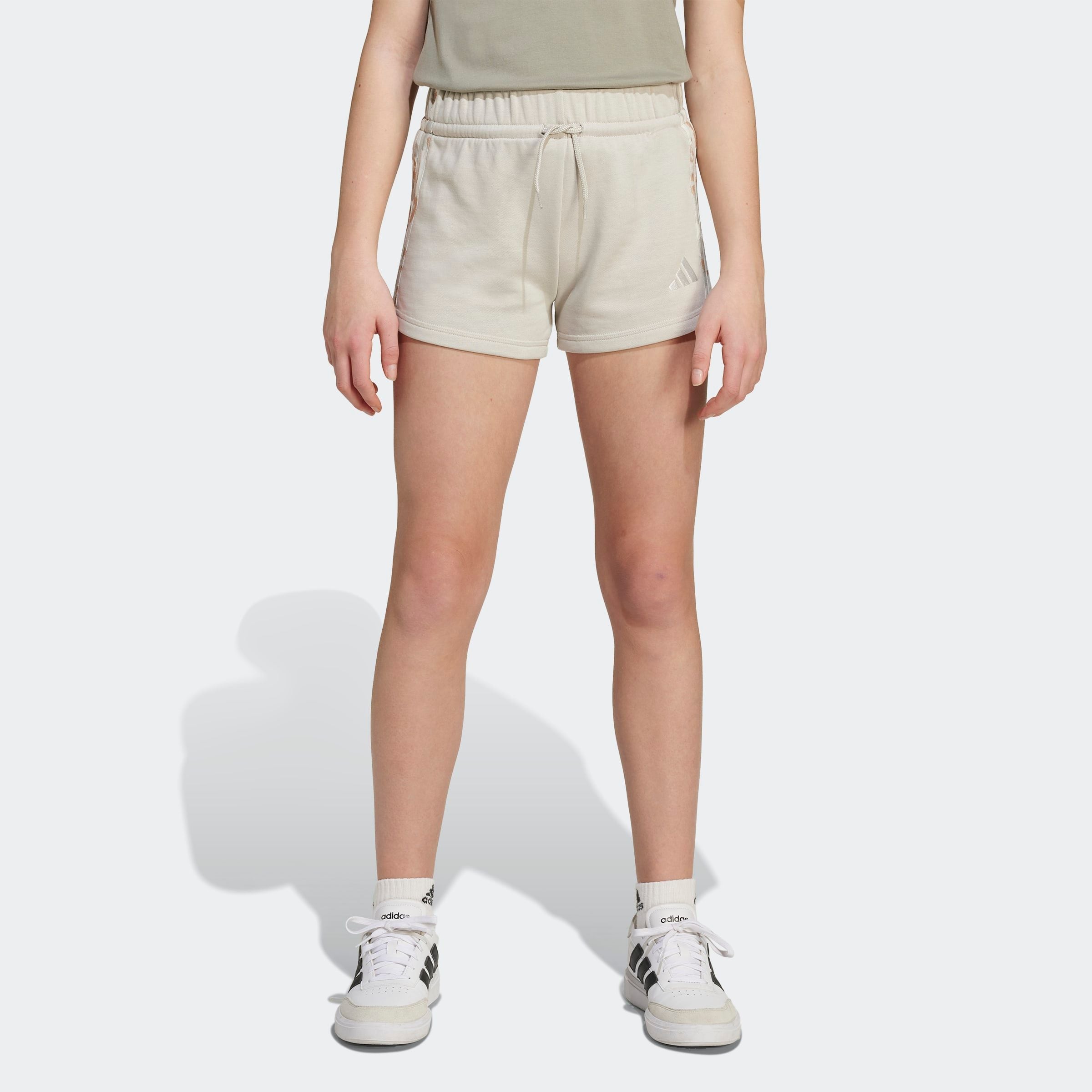Image of adidas Sportswear Shorts "ADIDAS GIRLS 3-STRIPES ANIMAL FRENCH TERRY KIDS" sportlicher Stil, aus weichem Baumwollmischgewebe, pflegeleicht