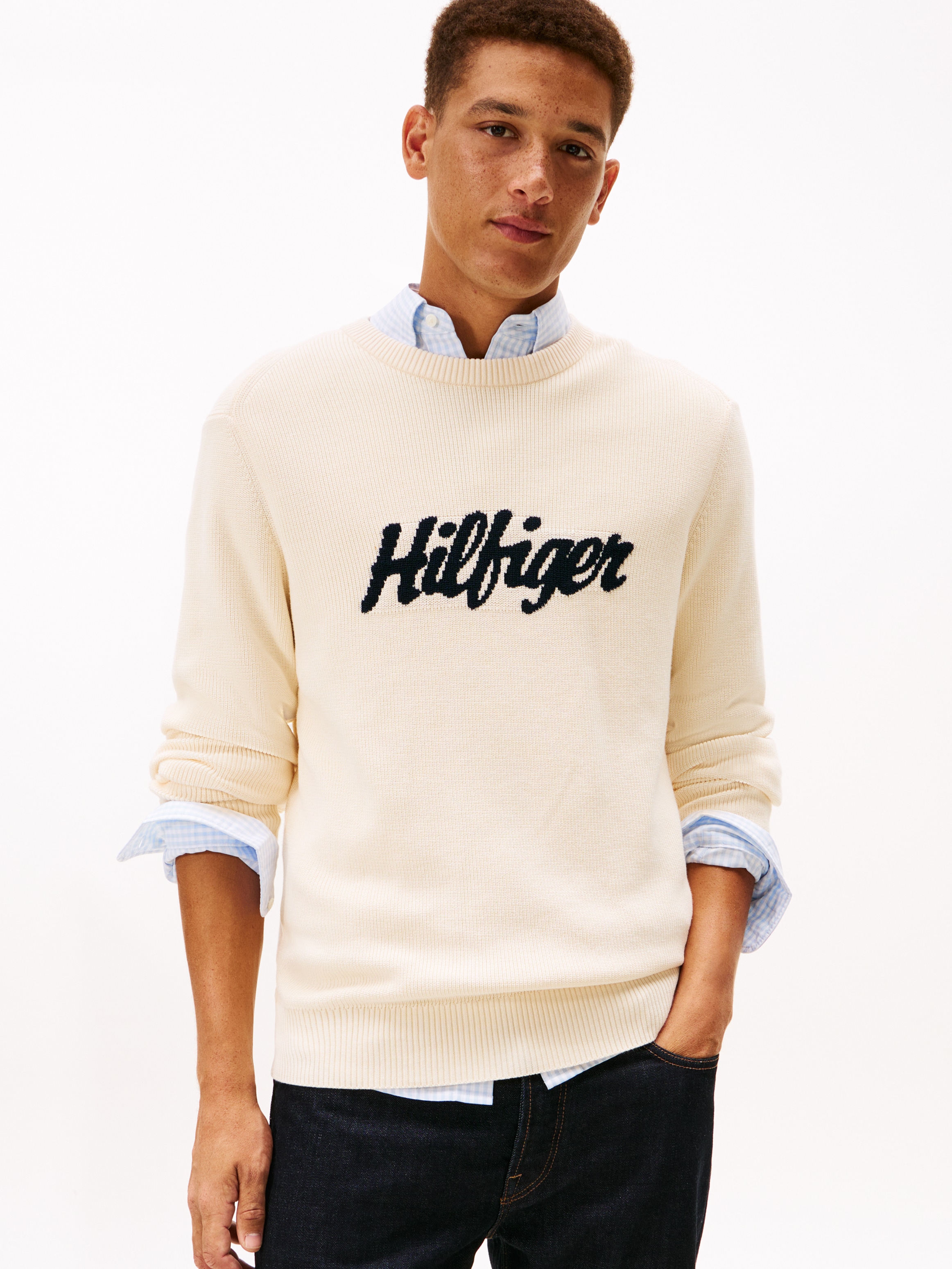 Image of Tommy Hilfiger Rundhalspullover "SEASONAL GRAPHIC COTTON"
