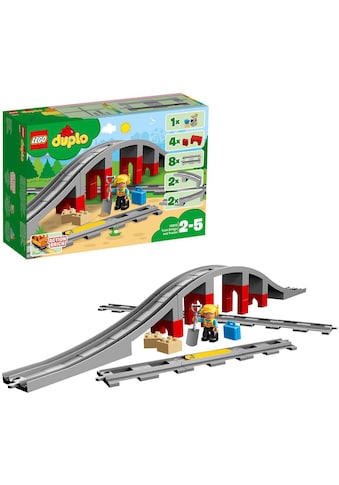 Konstruktionsspielsteine »Eisenbahnbrücke und Schienen (10872), LEGO® DUPLO® Town«,...