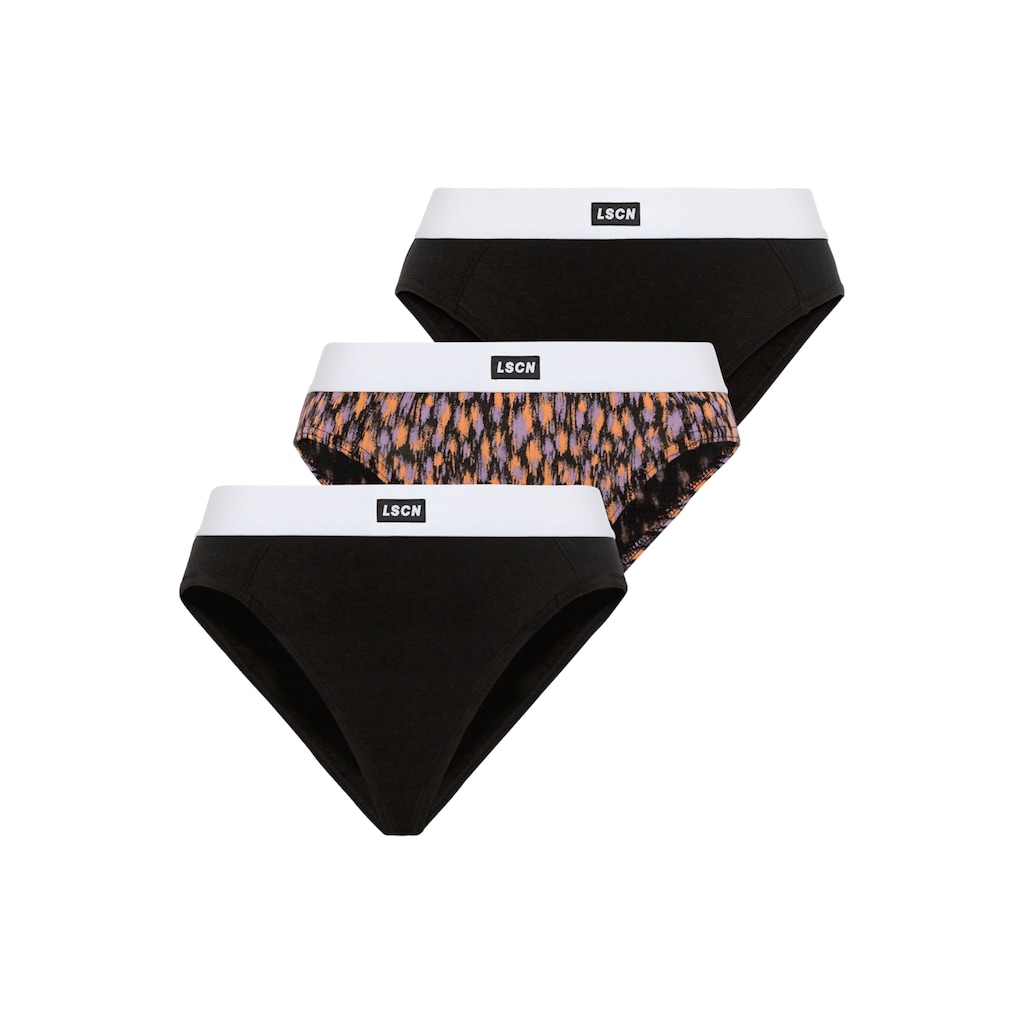 LSCN by LASCANA Jazz-Pants Slips, (Packung, 2 St.), mit breitem Logo-Bündchen