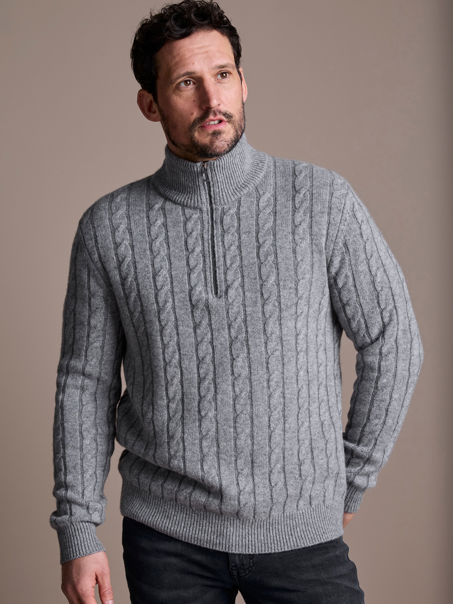 Image of LERROS Strickpullover "Troyer mit Zopfmuster - Klassik trifft Coolness"
