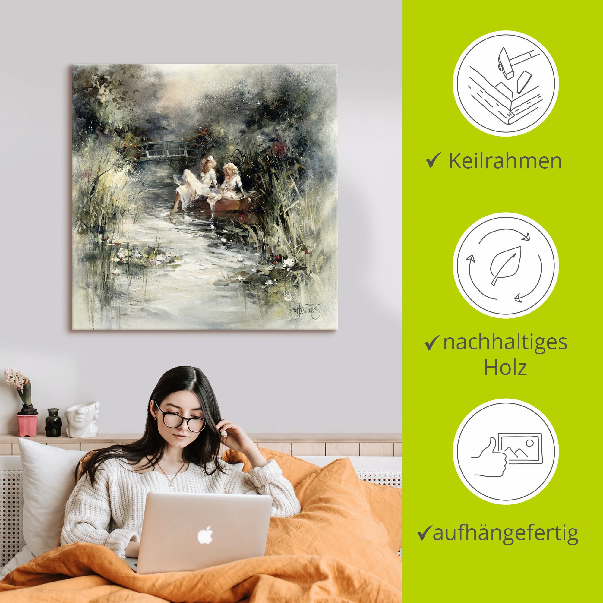 Artland Wandbild »Frühlingsschein«, Frau, (1 St.), als Leinwandbild, Poster, Wandaufkleber in verschied. Grössen
