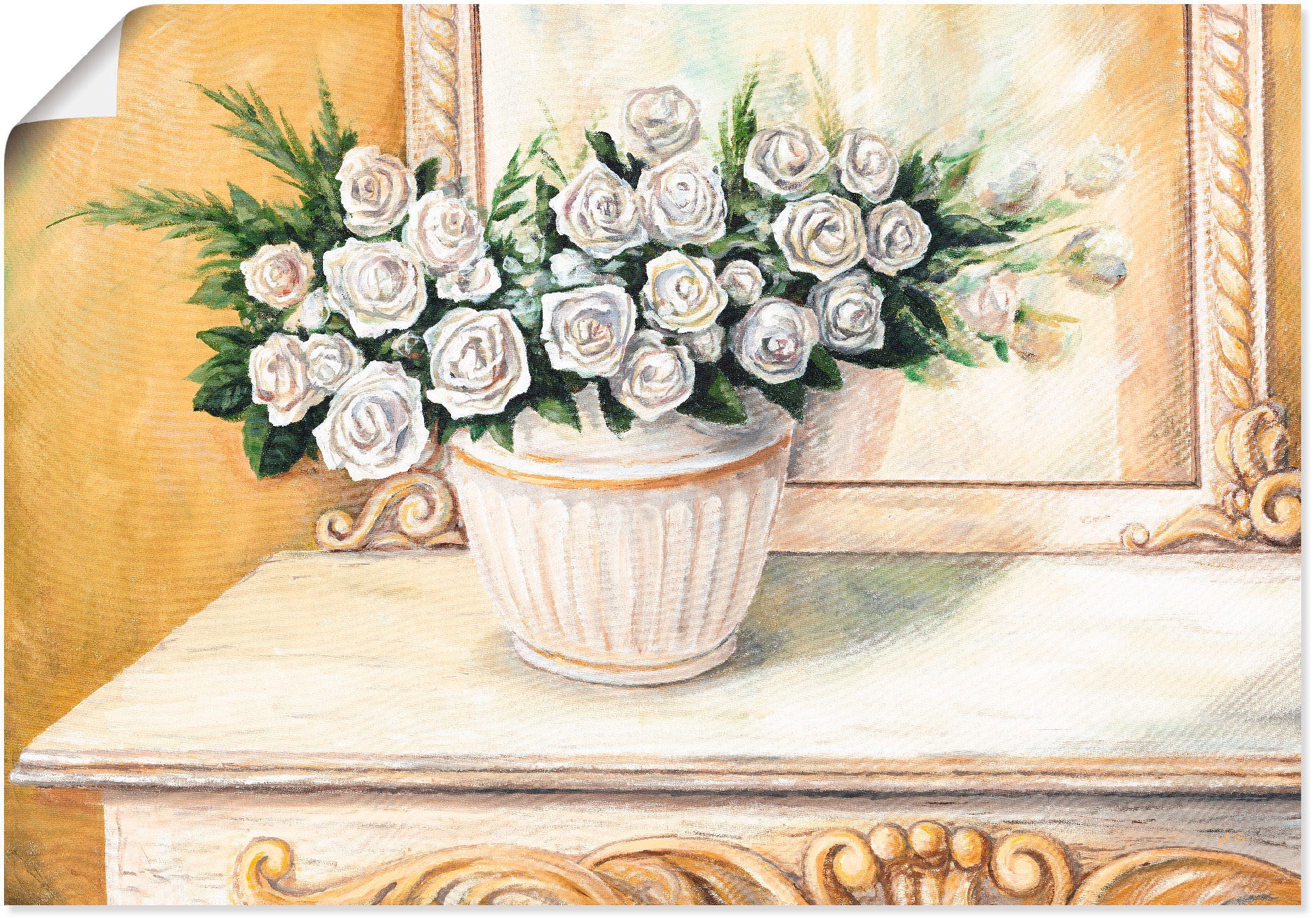 Image of Artland Wandbild »Rosen auf Tisch I«, Blumen, (1 St.), in vielen Grössen & Produktarten - Alubild / Outdoorbild für den Aussenbereich, Leinwandbild, Poster, Wandaufkleber / Wandtattoo auch für Badezimmer geeignet bei Ackermann Versand Schweiz