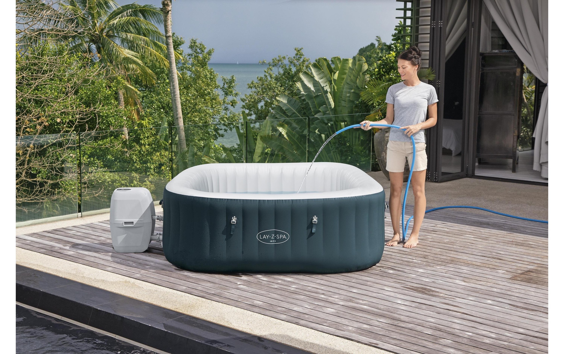 Bestway Jacuzzi »Ibiza AirJet« Aufblasbarer, energieeffizienter Whirlpool für vier bis sechs Personen