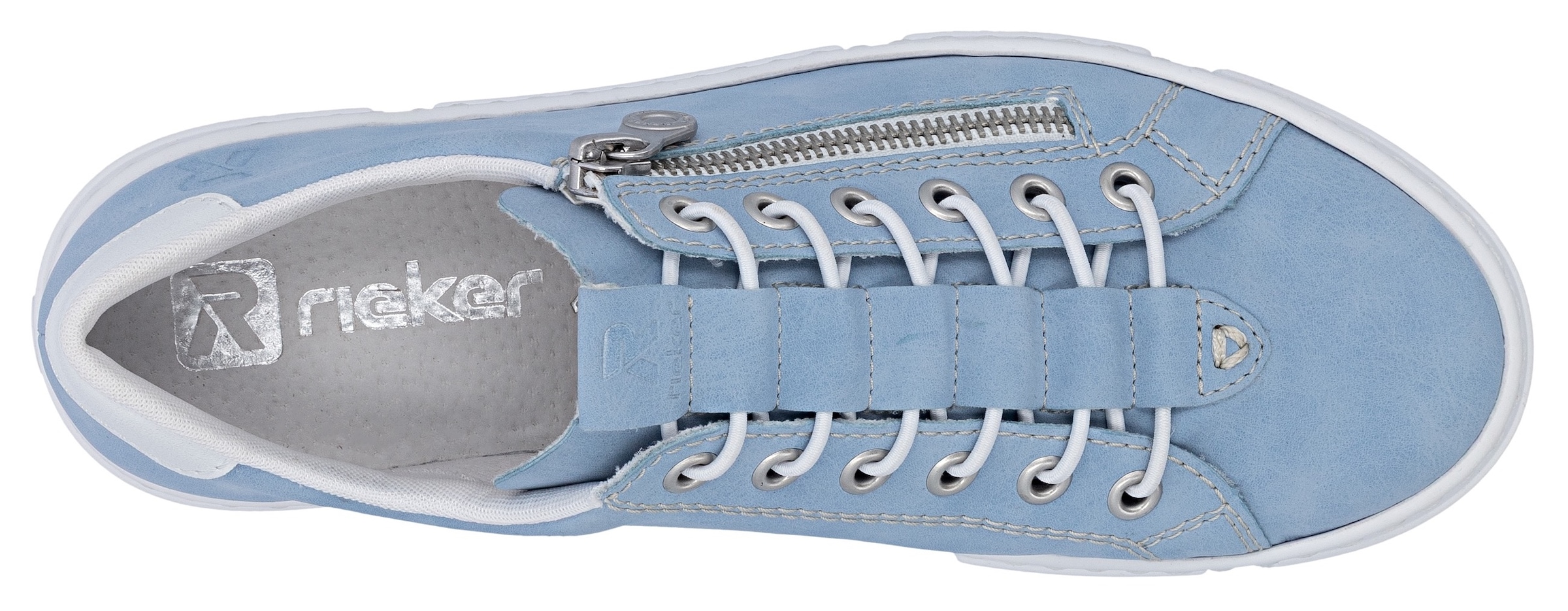 Rieker Slip-On Sneaker  mit Reissverschluss aussen, Freizeitschuh, Halbschuh, Schlupfschuh