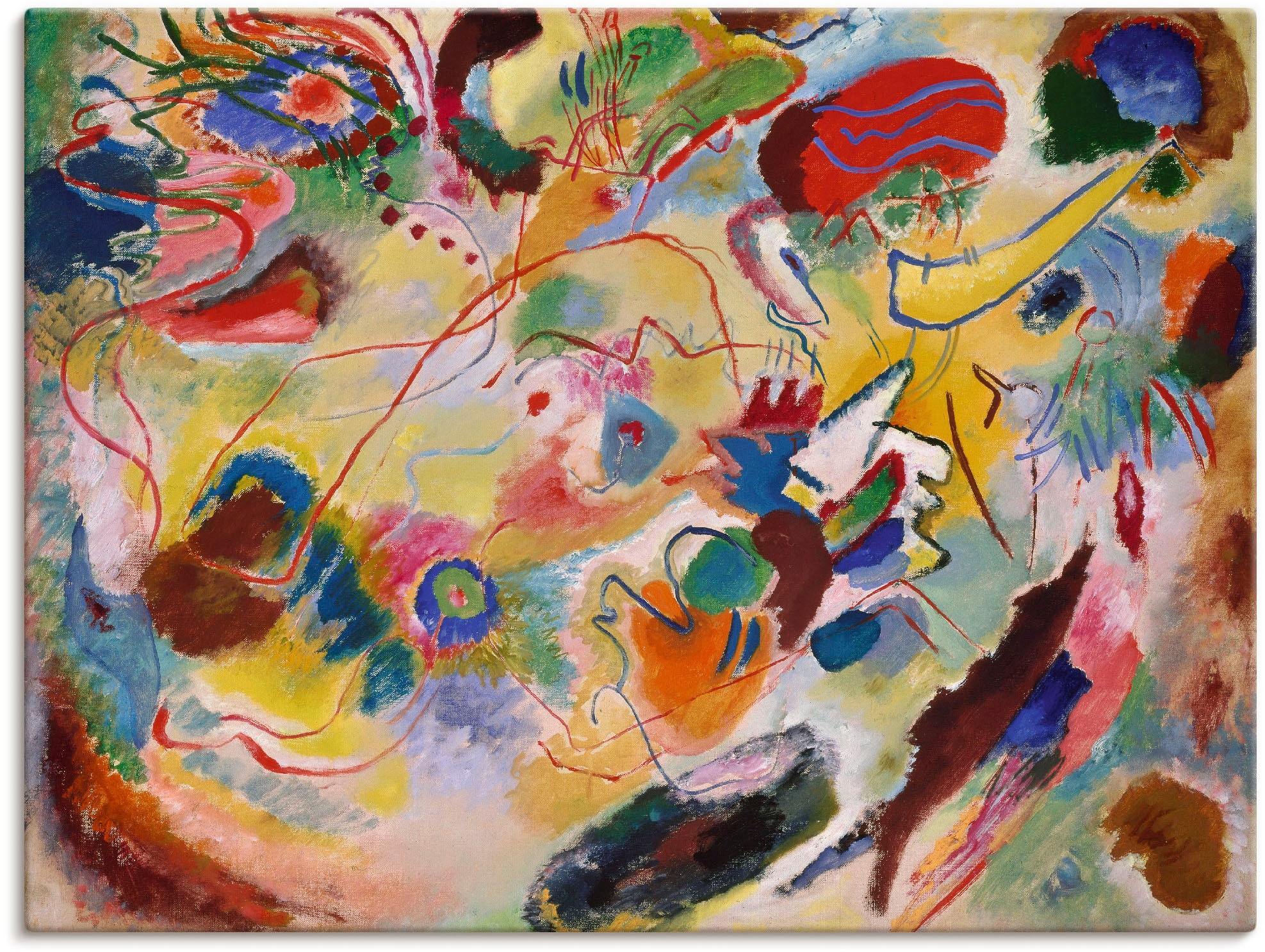 Image of Artland Leinwandbild "Studie Komposition VII" Gegenstandslos 1 Stk. tlg. auf Holzrahmen gespannt