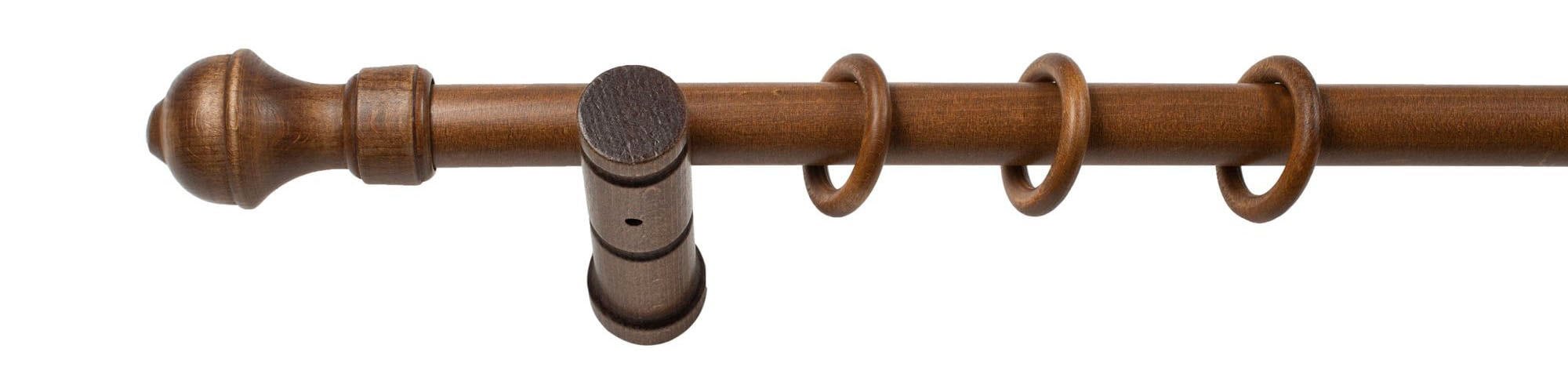 SN DECO GROUP Gardinenstange »Ares«, 1 läufig-läufig, Fixmass, 28 mm, Holz, verschiedene Längen und Farben, Komplettset