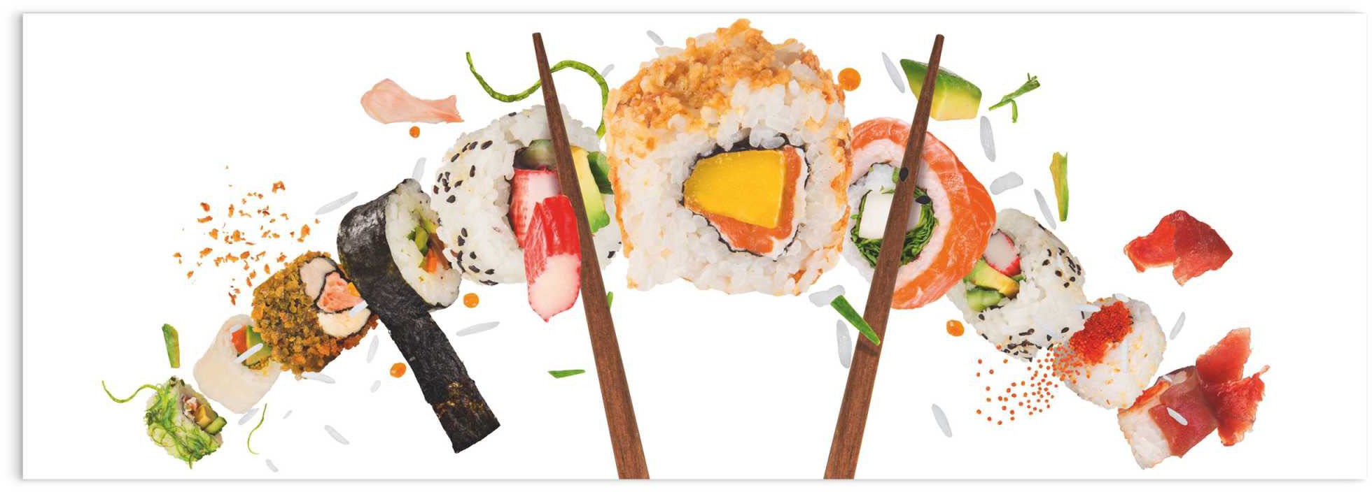 versandkostenfrei (1 Essen, Fisch Reis »Glasbild Glasbild - auf Japanisch«, ♕ Gesund - Sushi - St.) Reinders!
