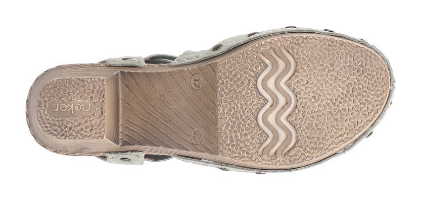 Rieker Sandalette, Sommerschuh, Sandale, Blockabsatz, mit Nieten verziert
