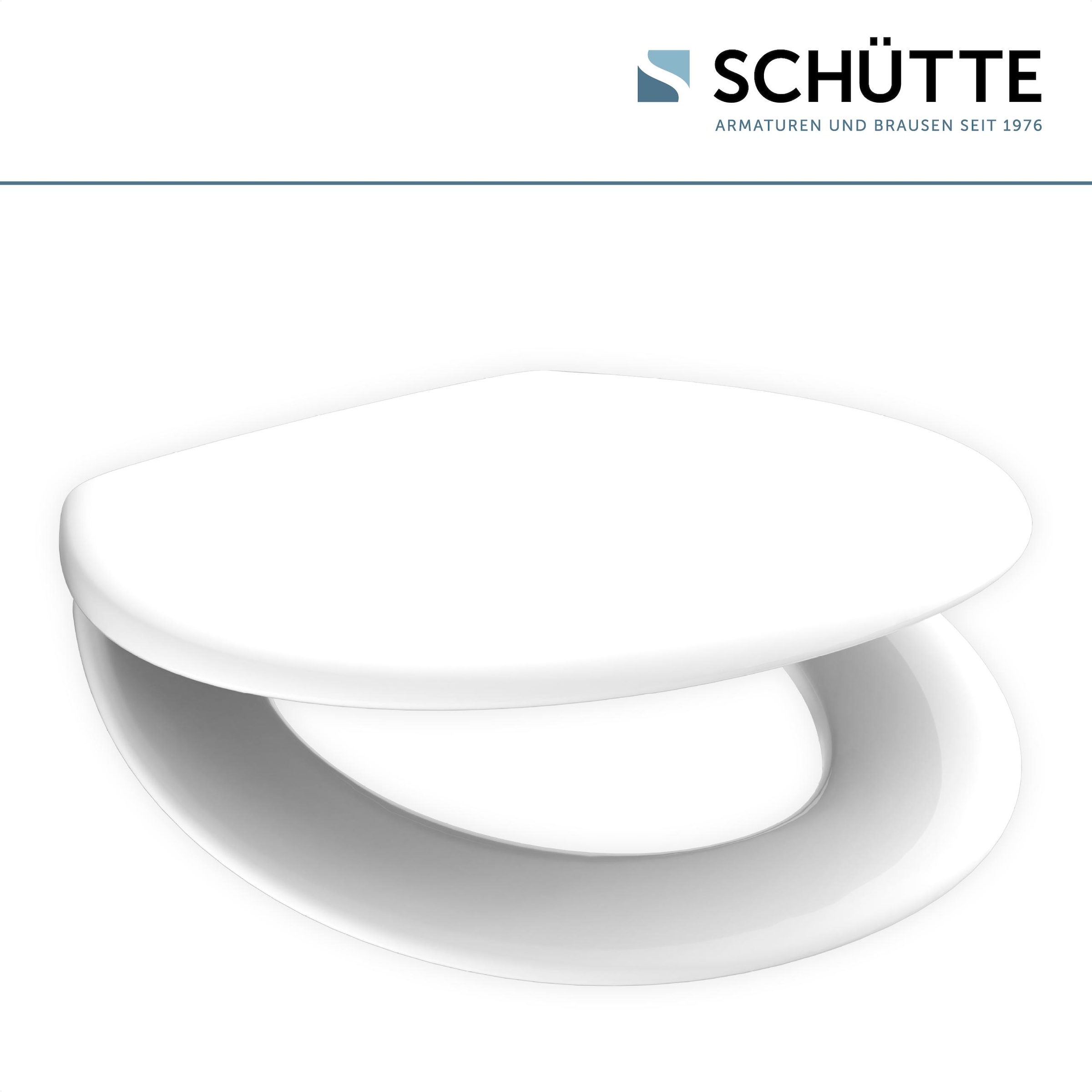 Schütte WC-Sitz »Duroplast, WHITE« WC-Sitz, Befestigungsmaterial, Montageanleitung,  mit Absenkautomatik und Schnellverschluss, inklusive Duftstein