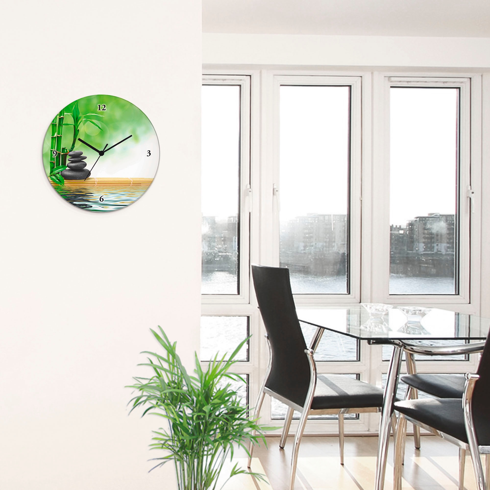 Artland »Spa Konzept Zen Basaltsteine« wahlweise mit Quarz- oder Funkuhrwerk, lautlos ohne Tickgeräusche