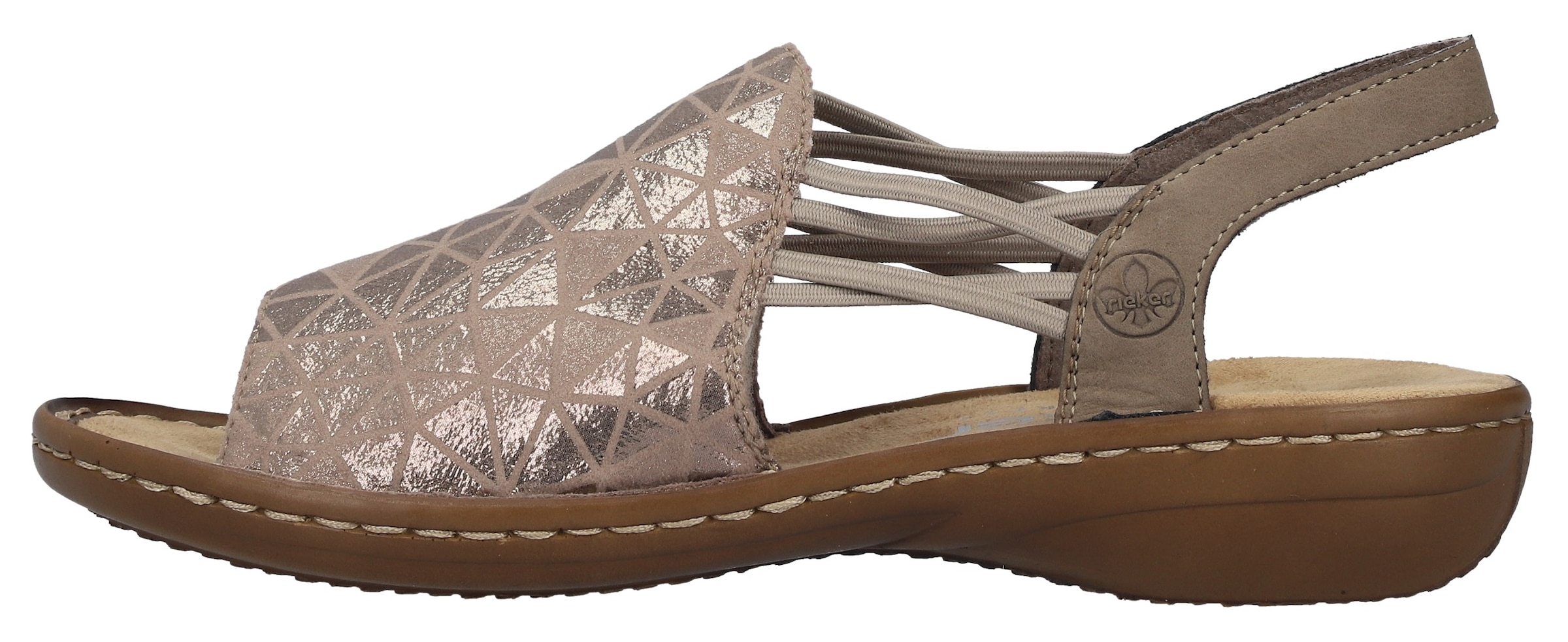 Rieker Sandale  chaussure d'été, sandale, talon compensé, avec bandes élastiques