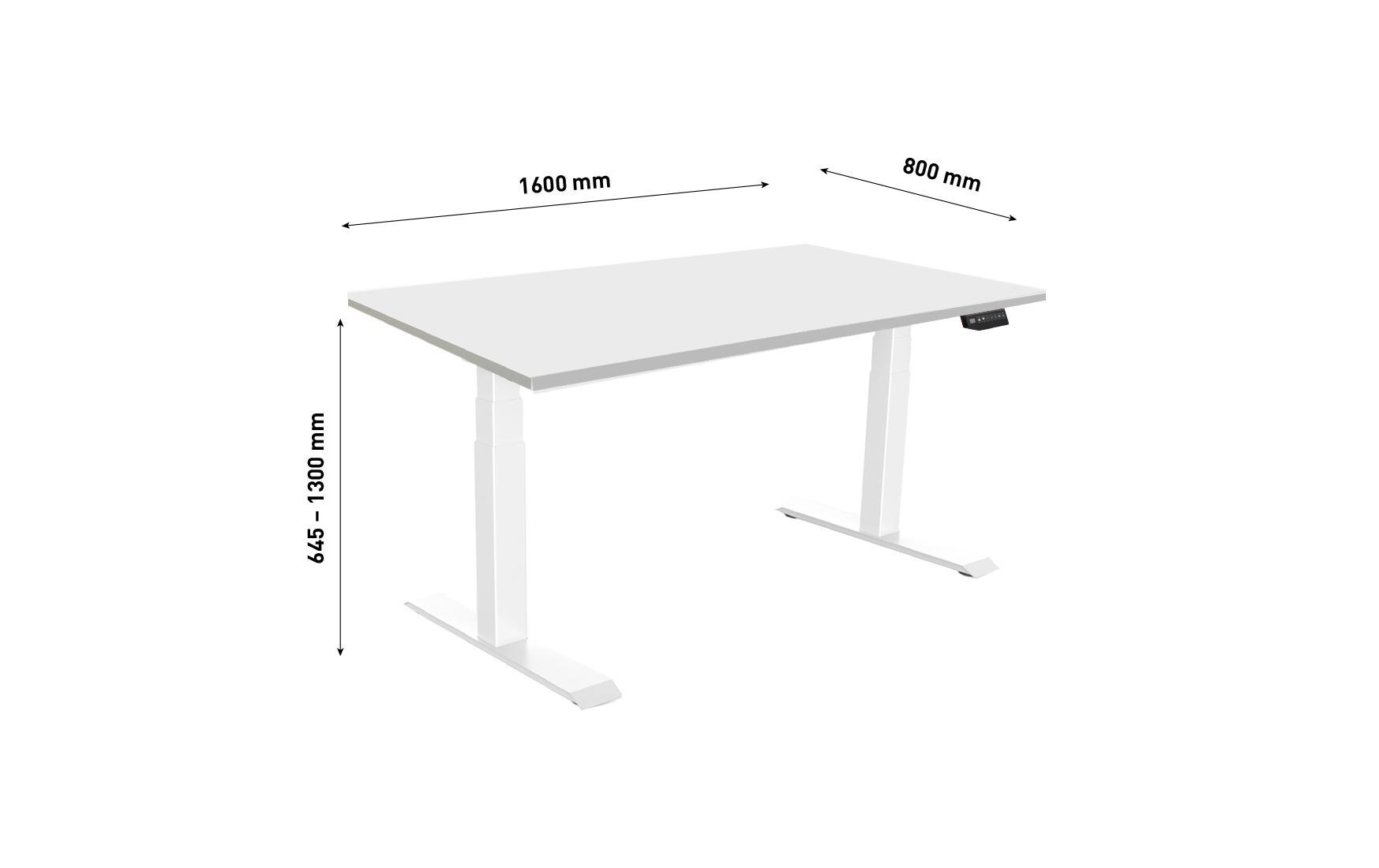 Schreibtisch »Contini RAL 9016 45444 x 0.8 m Weiss mit Grauer Tischplatte«