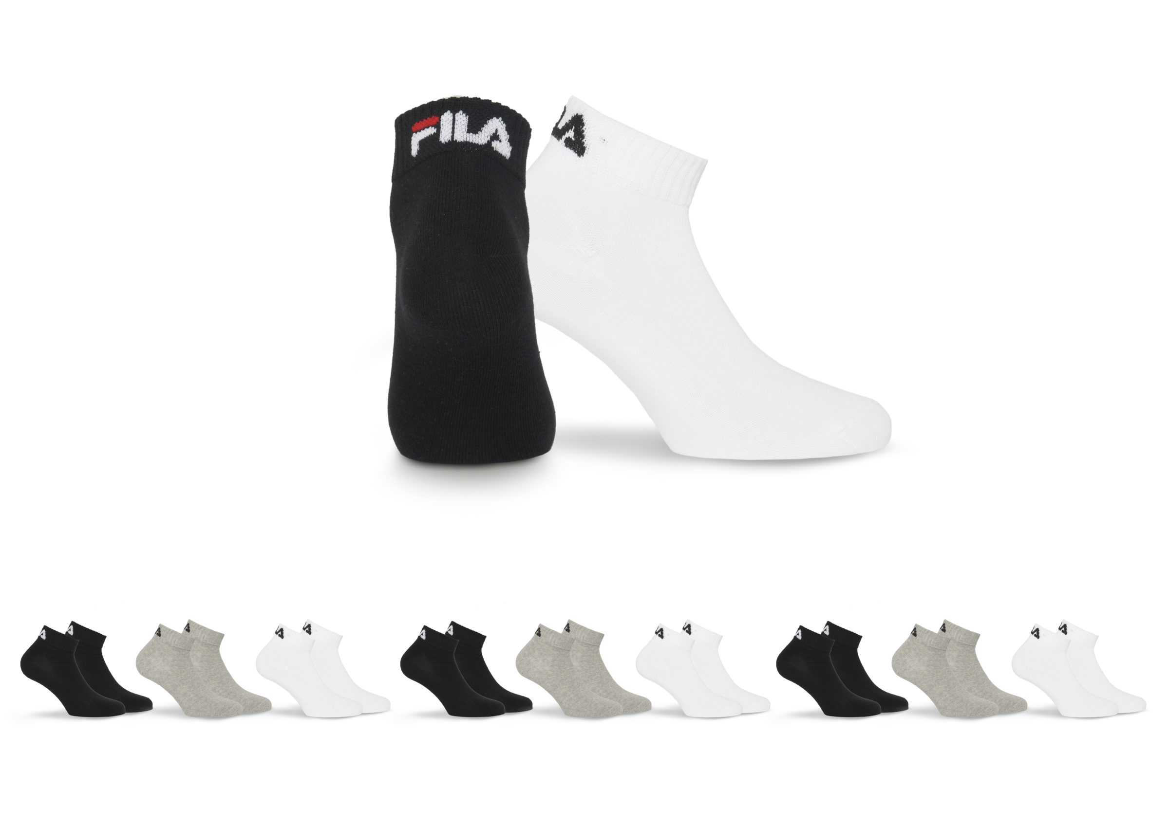 Fila Chaussettes courtes »UNISEX QUARTER PLAIN SOCKS« 9 cuis tlg. mit klassischem Logo