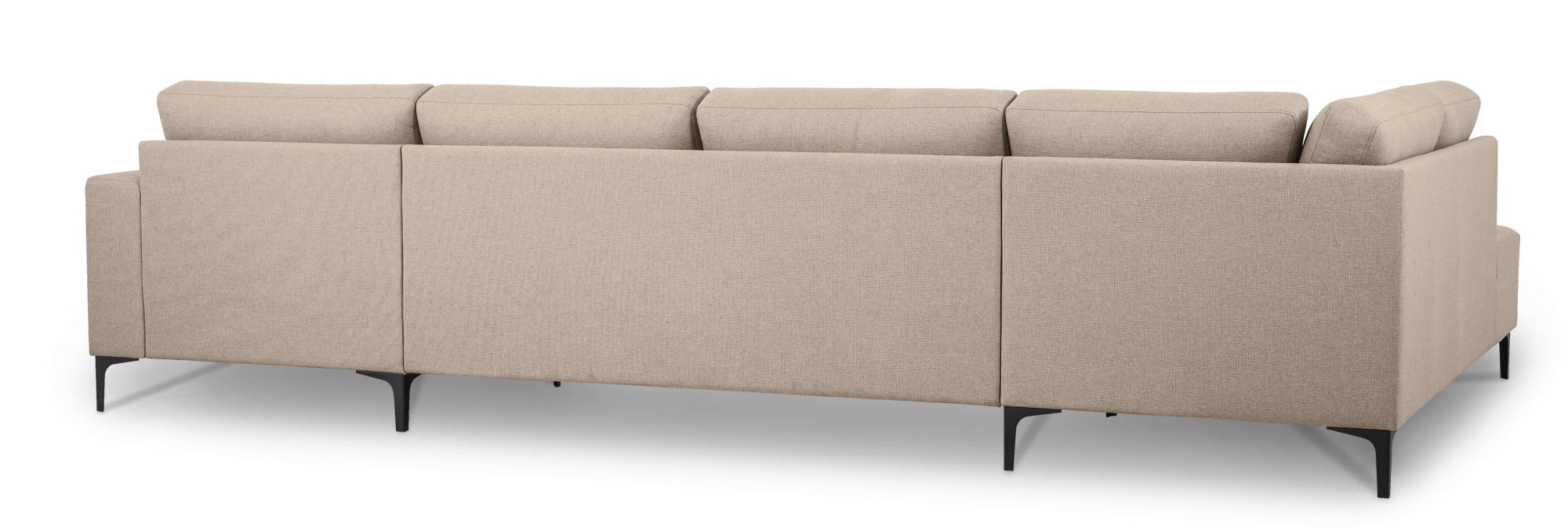Home affaire Paysage de salon »Tournon U-Form, XXL Sofa, Breite 333 cm, Webstoff, Chenille« Designsofa im nordischen Stil, Wellenunterfederung, Metallfüsse