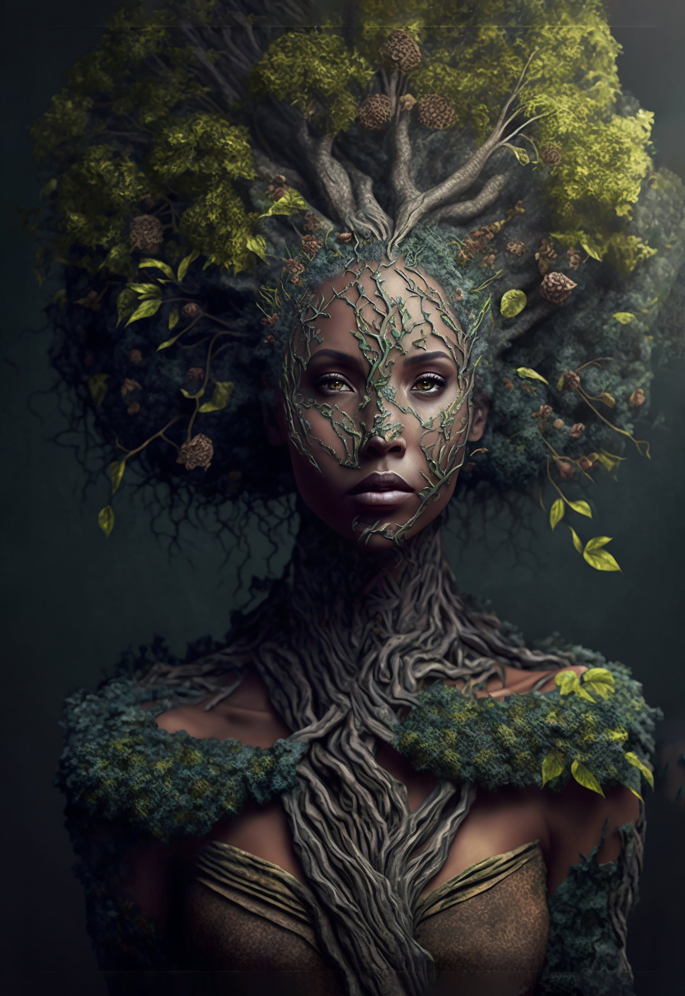 Image of Affengeilebilder Leinwandbild "Treewoman by Catill auf Keilrahmen gespannt" 1 Stk. tlg. Kunstdruck Wandbild Bild in verschiedenen Formaten