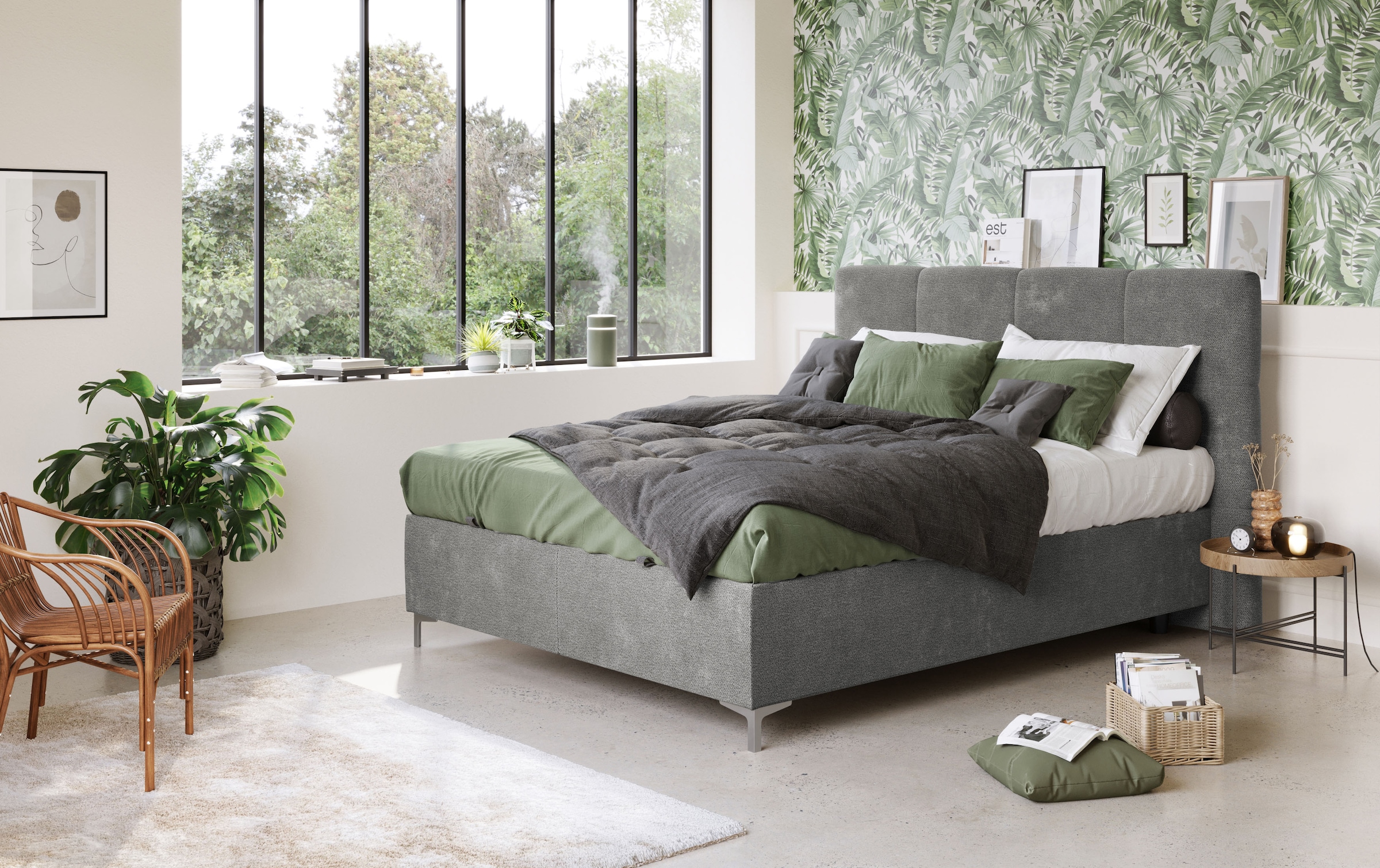 COTTA Boxbett »KIMY, Stauraumbett mit Bettkasten & Taschenfederkernmatratze H3« mit Kaltschaumtopper, Gewebe- oder Struktur-Bezug, 160/180 cm x 200 cm