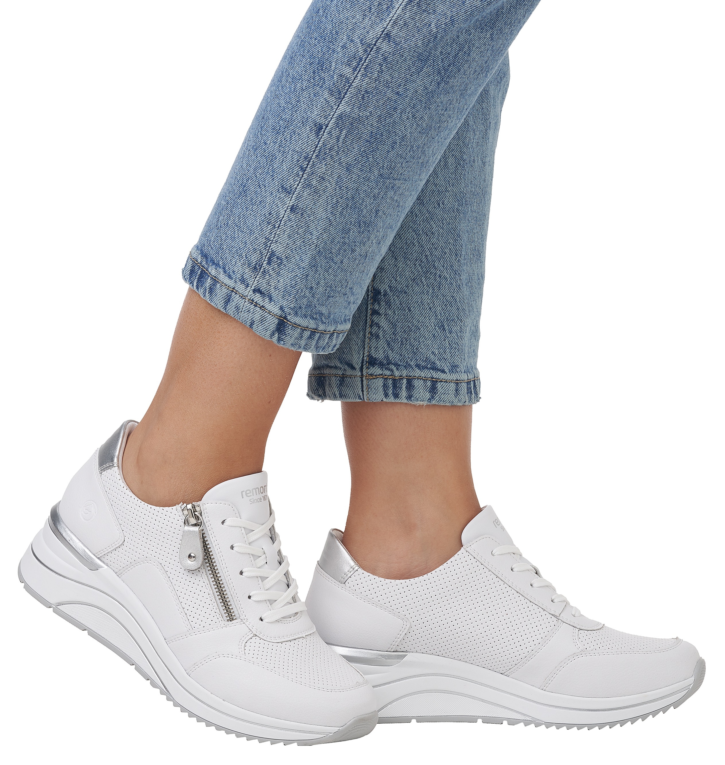 Remonte Baskets compensées  , Freizeitschuh, Halbschuh, Schnürschuh mit Schaftrandpolsterung