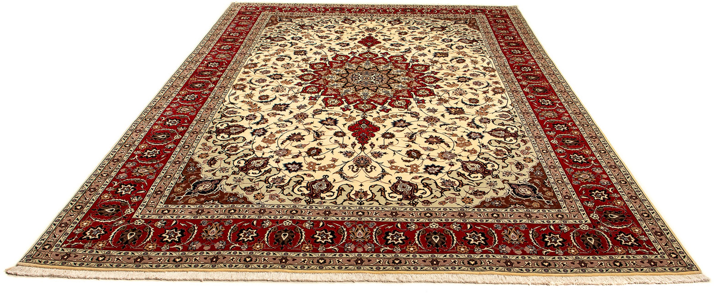 Image of morgenland Orientteppich »Perser - Täbriz - Royal - 354 x 253 cm - beige«, rechteckig, 7 mm Höhe, Wohnzimmer, Handgeknüpft, Einzelstück mit Zertifikat bei Ackermann Versand Schweiz