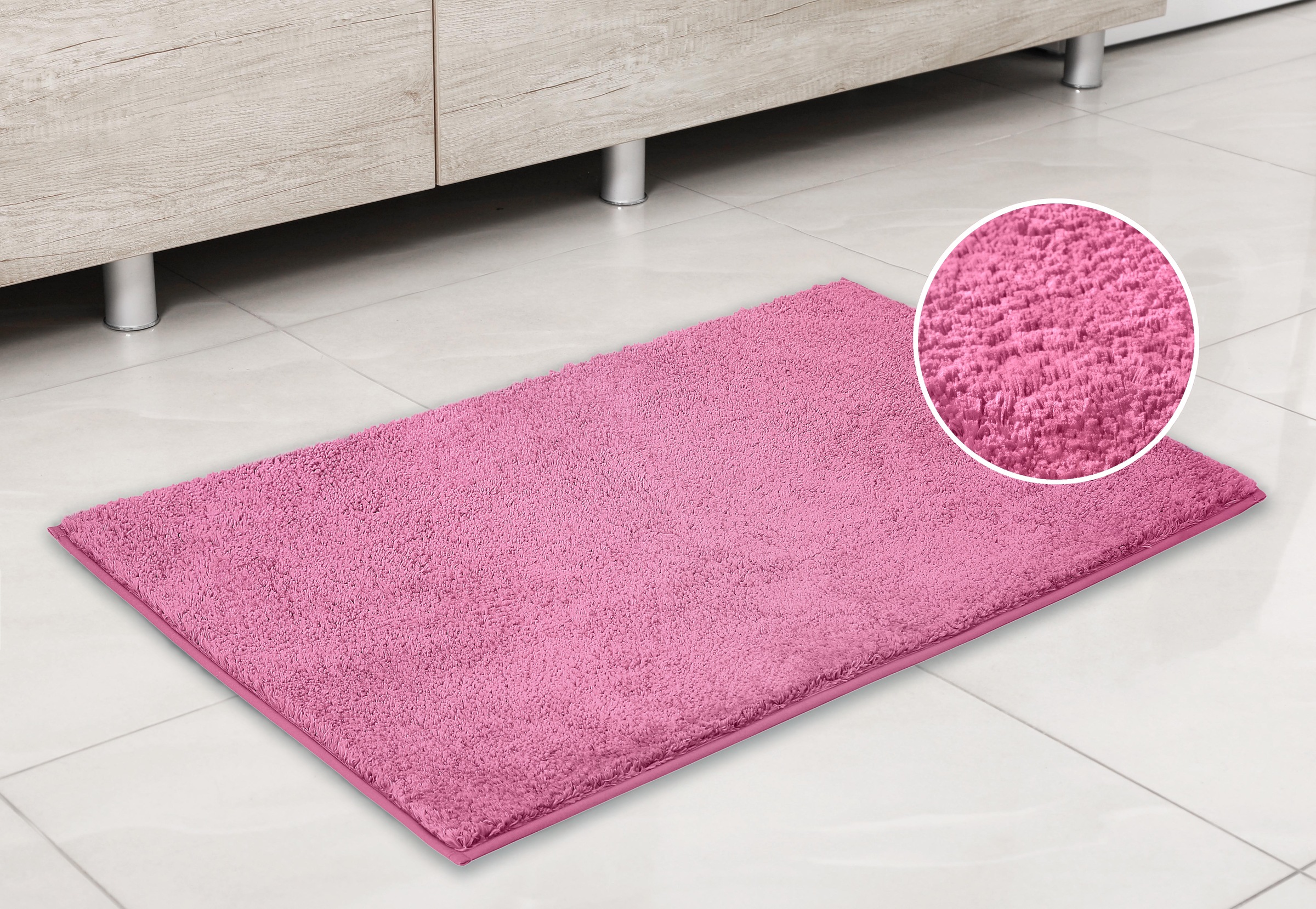 my home Badematte »Juna, Badteppich«, rutschhemmend beschichtet, fussbodenheizungsgeeignet-strapazierfähig, besonders weich, Badematten, unifarben