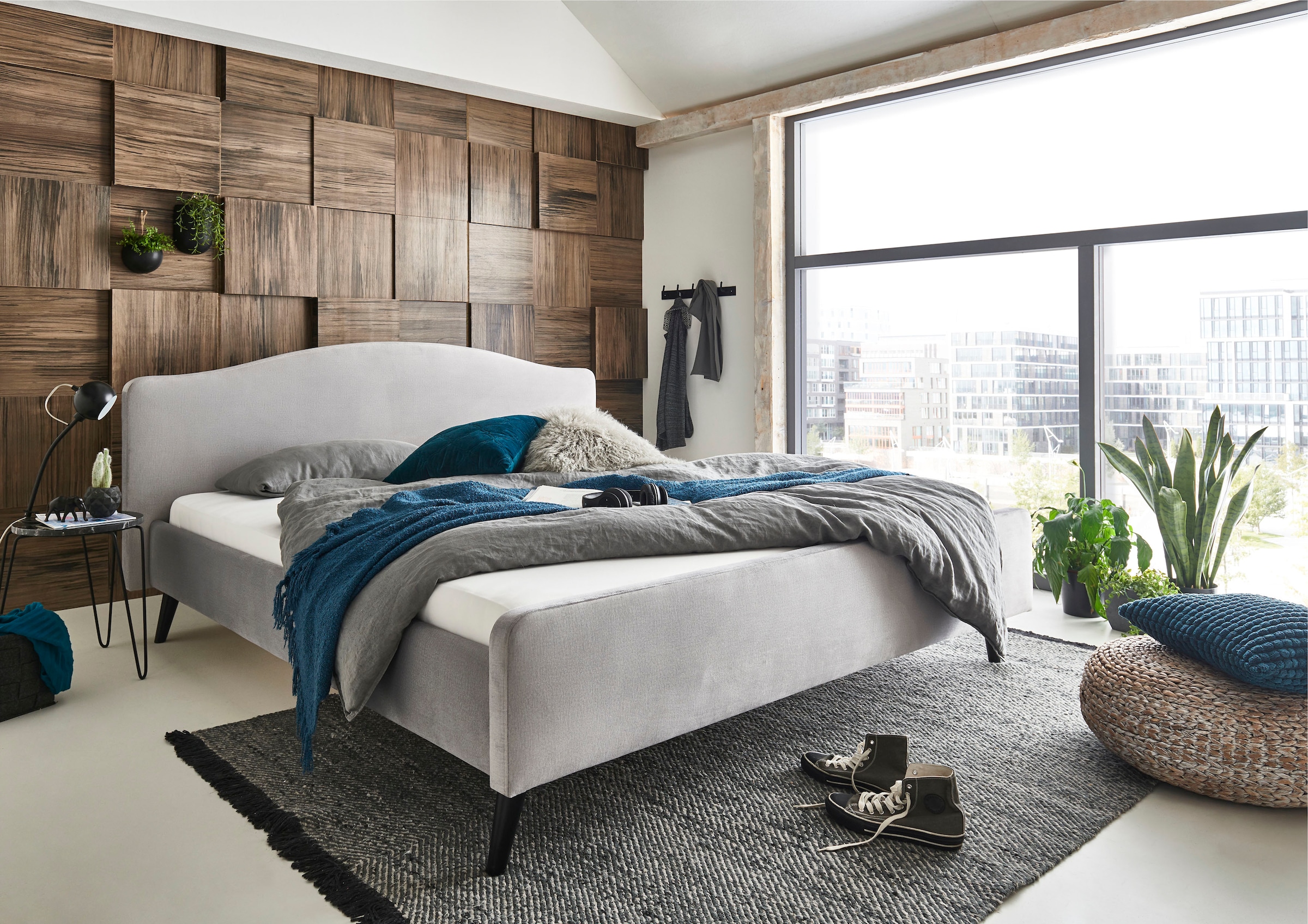 Image of ATLANTIC home collection Polsterbett "Tamiga" mit Massivholzfüsse