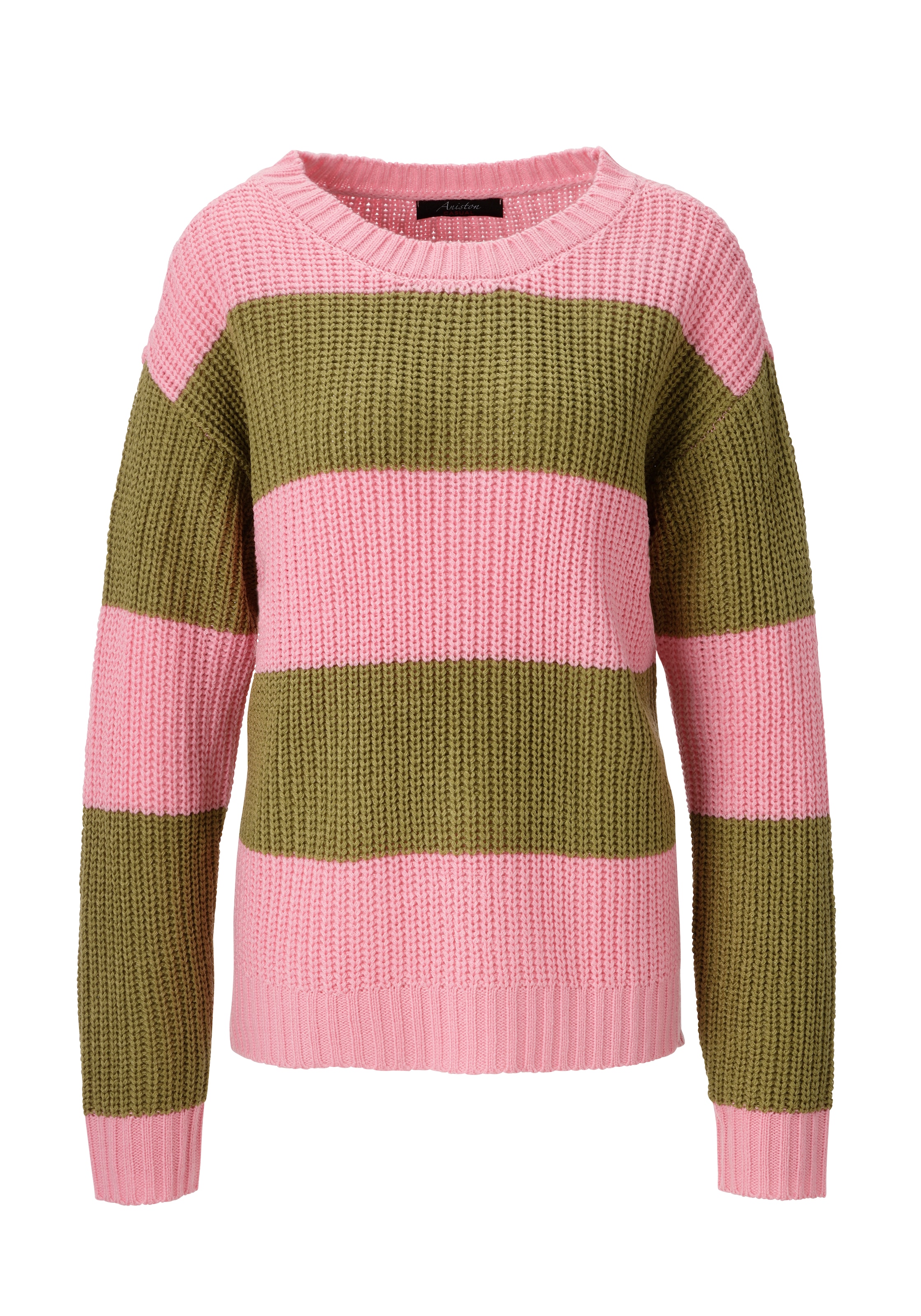 Aniston CASUAL Pull en tricot im Colorblocking mit breiten Streifen - NEUE KOLLEKTION