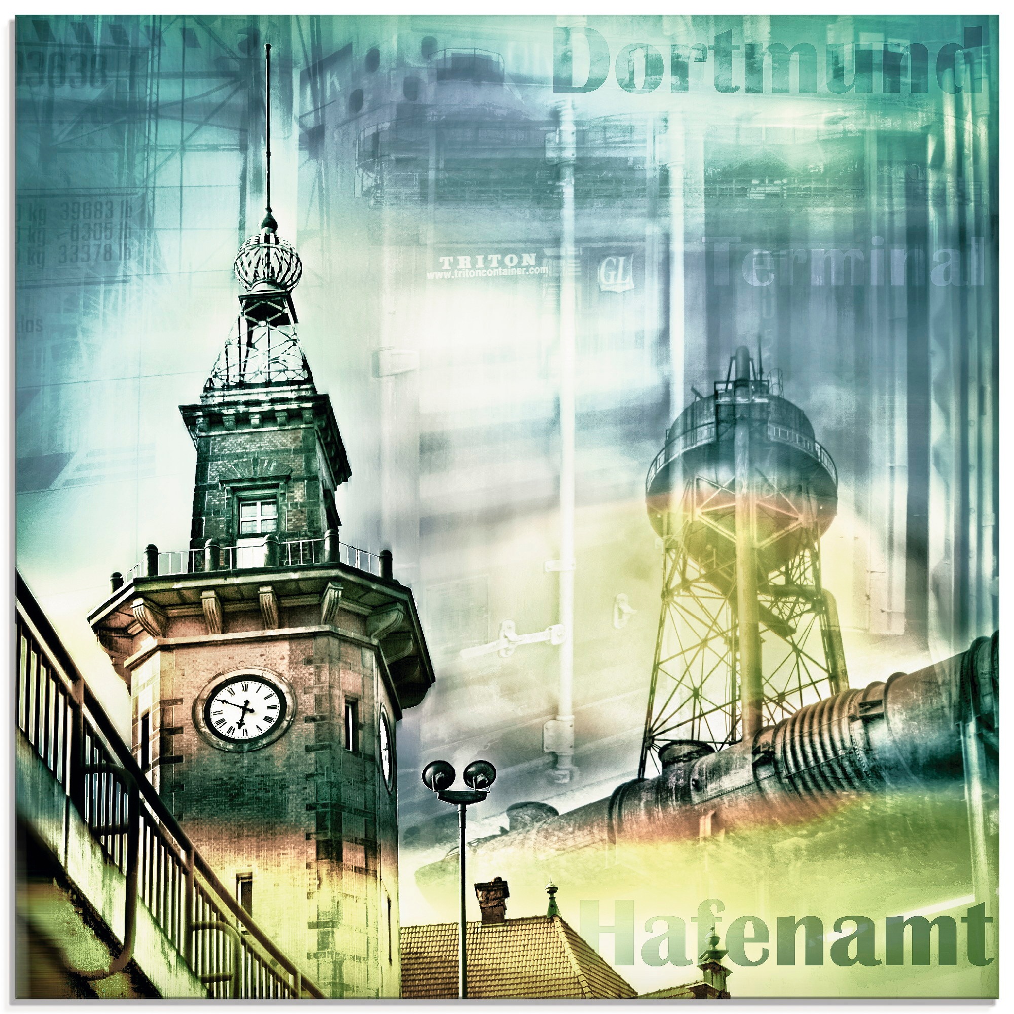 Image of Artland Glasbild »Dortmund Skyline Collage I«, Architektonische Elemente, (1 St.) bei Ackermann Versand Schweiz