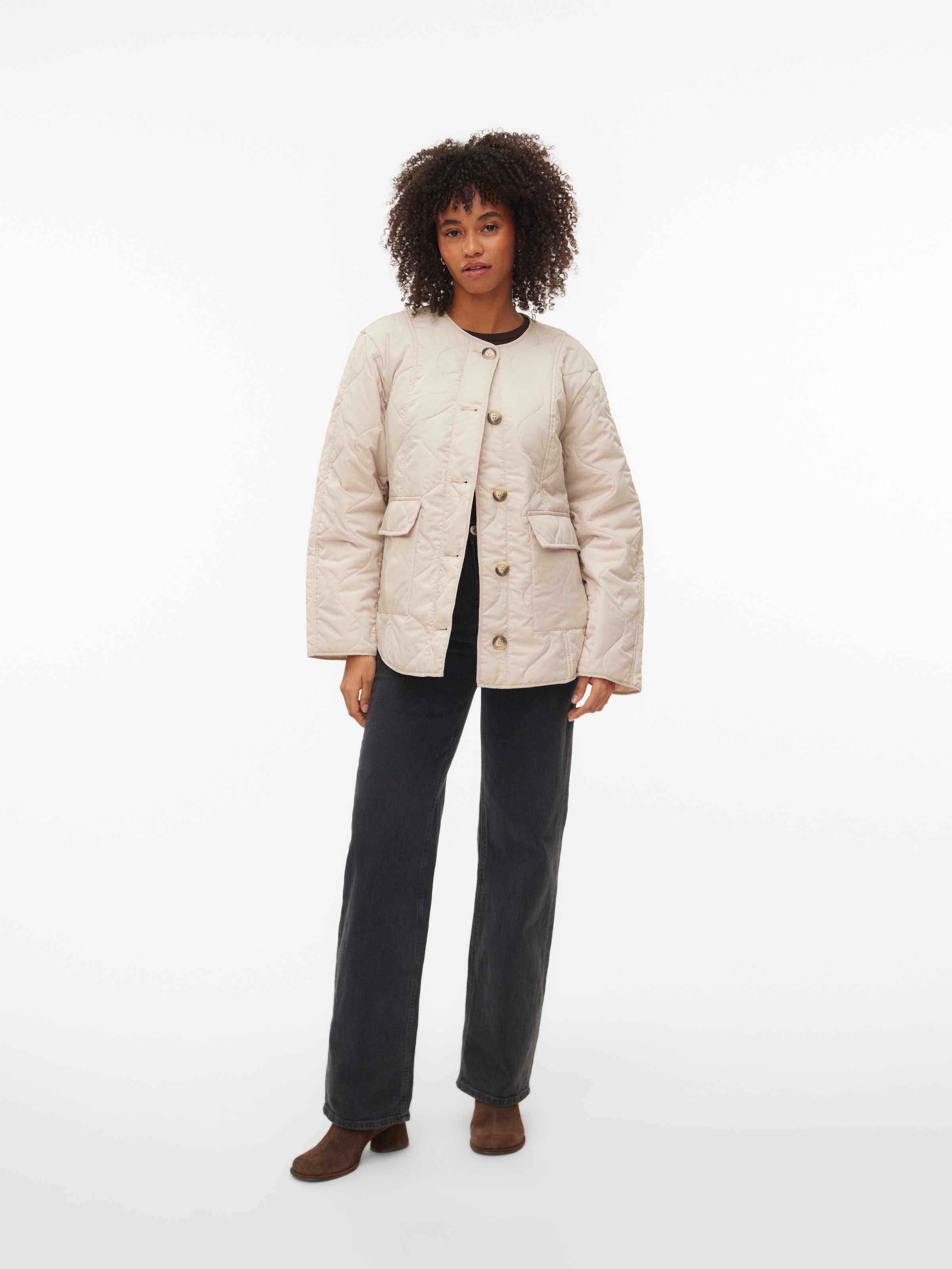Vero Moda Steppjacke »VMMILLIE JACKET NOOS« mit durchgehender Knopfleiste
