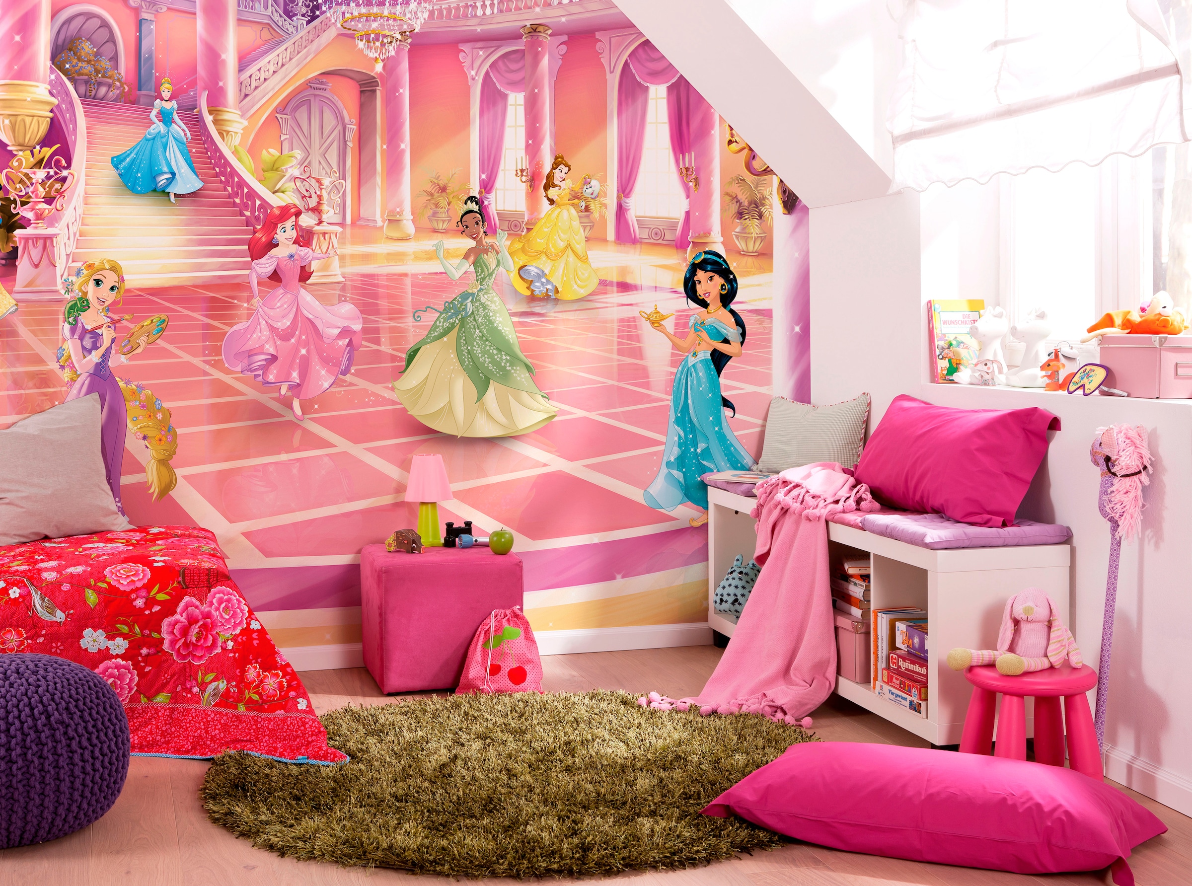 Image of Komar Fototapete "Princess Glitzerparty - Grösse 368 x 254 cm" bedruckt glatt Kinderzimmer