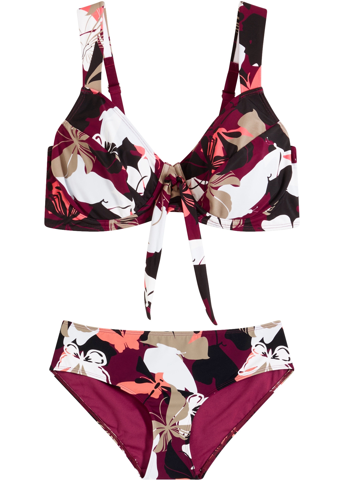 bonprix Bikini à armatures Ensemble,  avec bretelles rembourrées, bikini minimiseur à armatures, style sportif