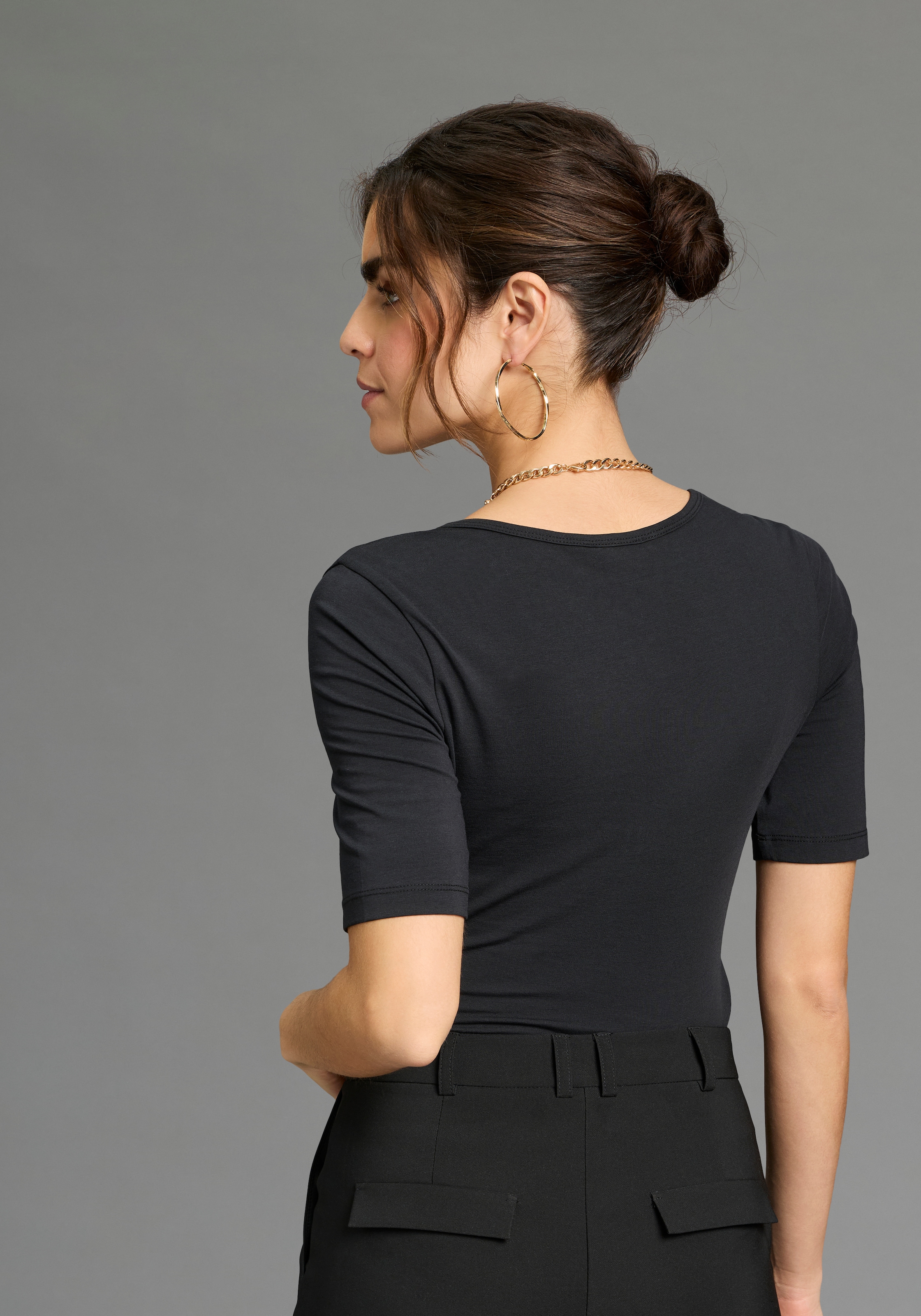 Flashlights Body à manches courtes für Erwachsene, sehr figurbetonte Passform, Halbarm-Design