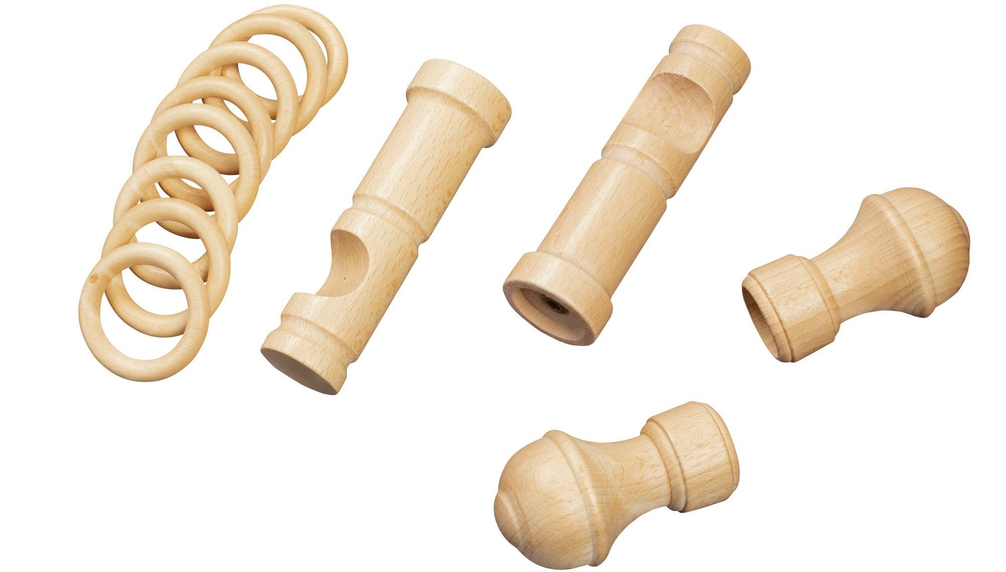 SN DECO GROUP Gardinenstange »Ares«, 1 läufig-läufig, Fixmass, 28 mm, Holz, verschiedene Längen und Farben, Komplettset